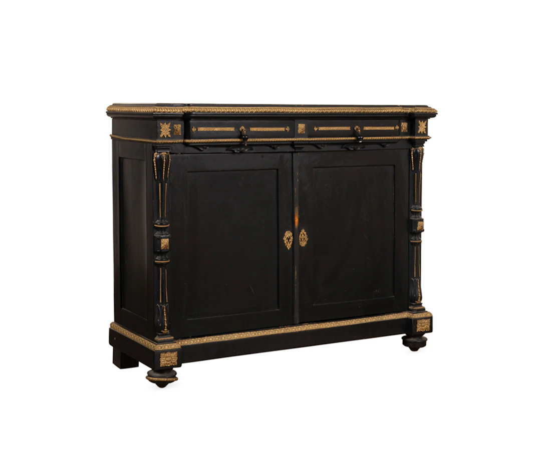 19th C. Napoleon III Style Painted Side Cabinet
