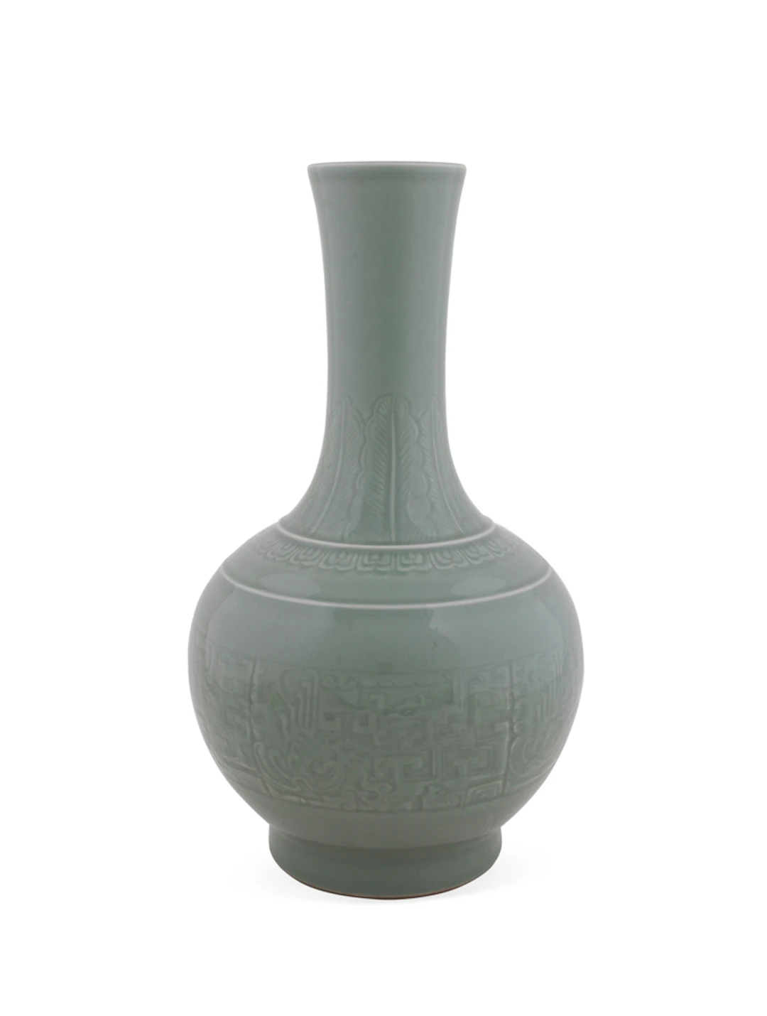 19th/20th C. Celadon Glazed Porcelain Vase