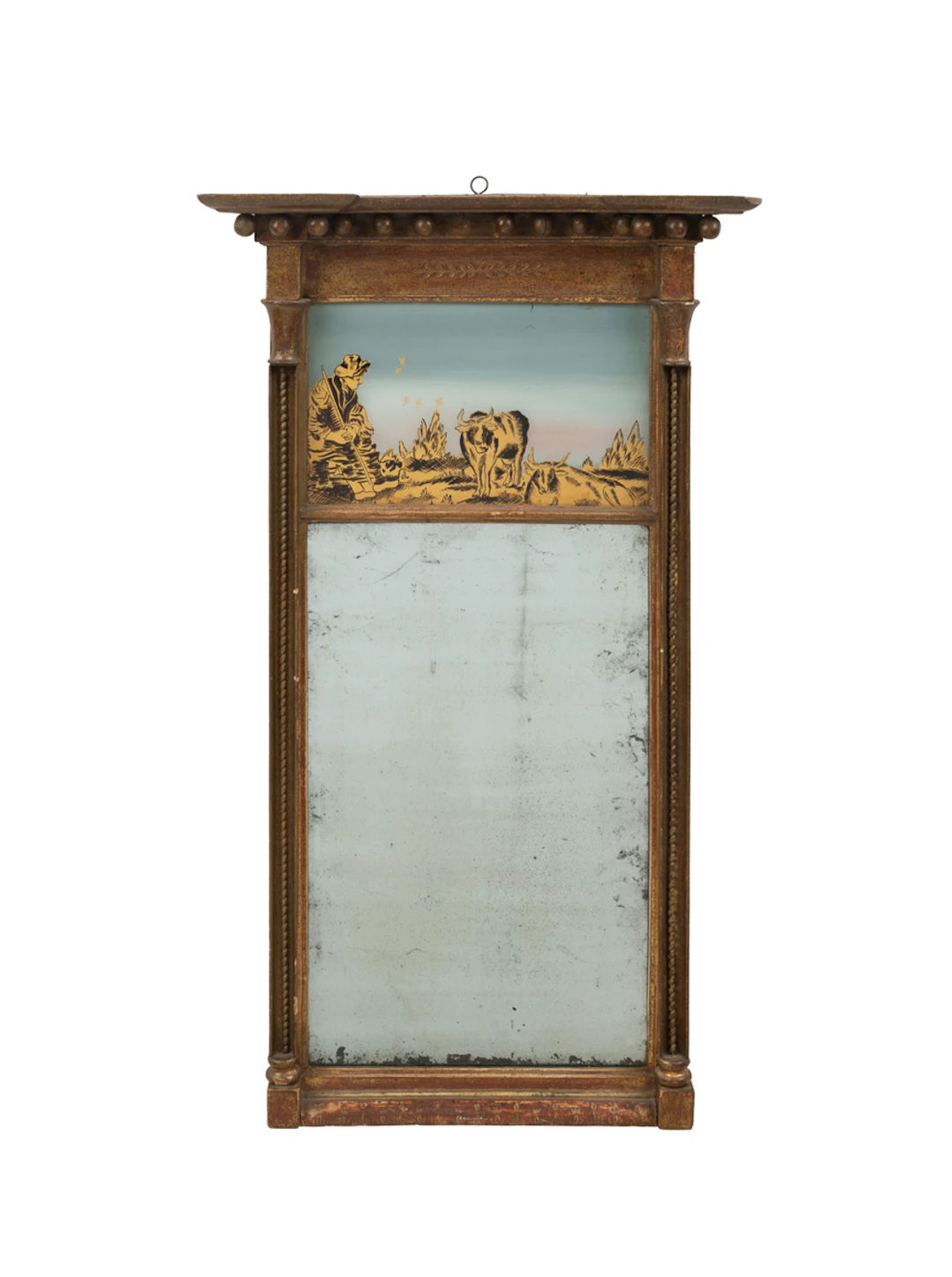 Federal Reverse Painted Tabernacle Mirror, C.1820