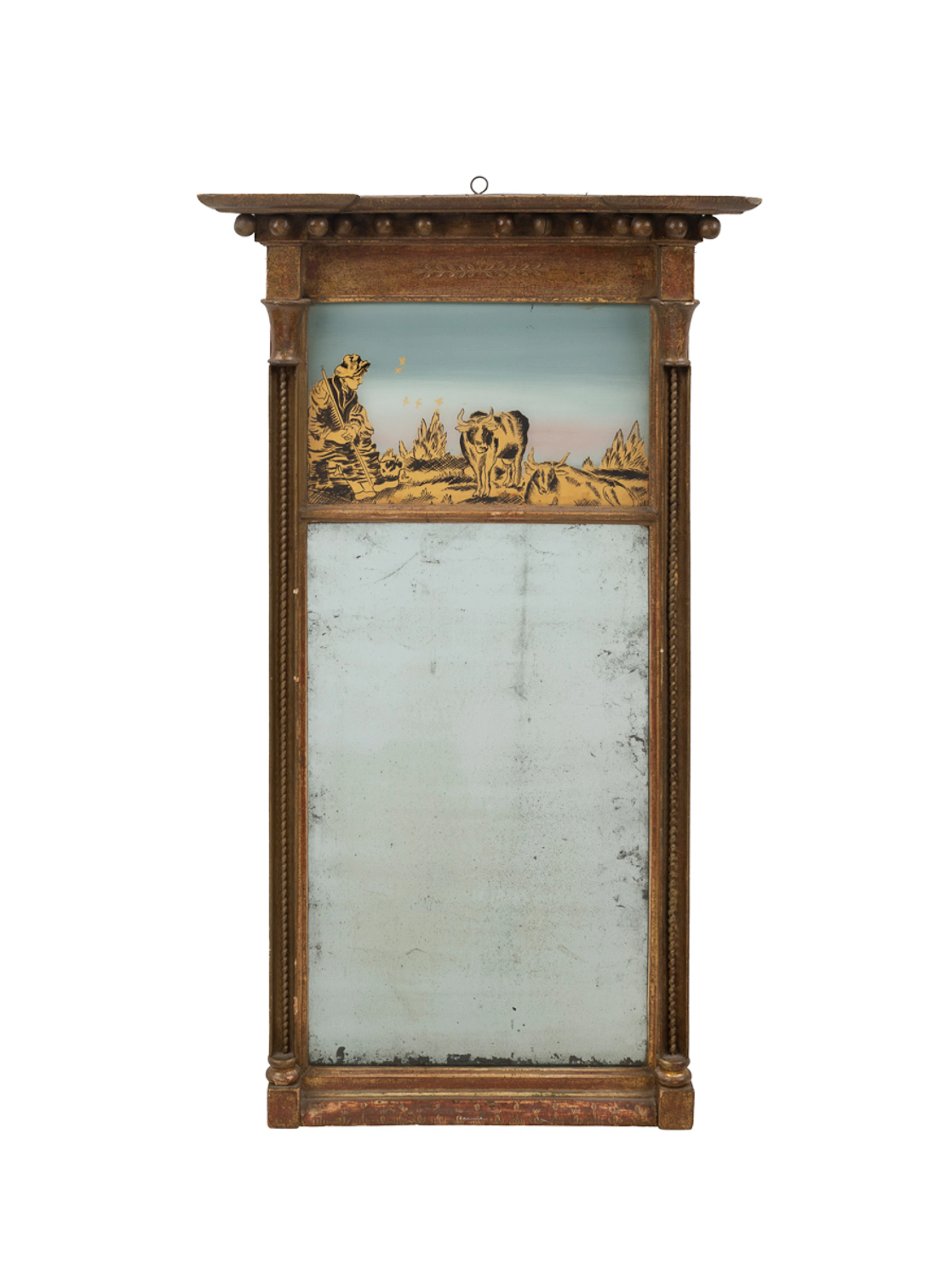 Federal Reverse Painted Tabernacle Mirror, C.1820