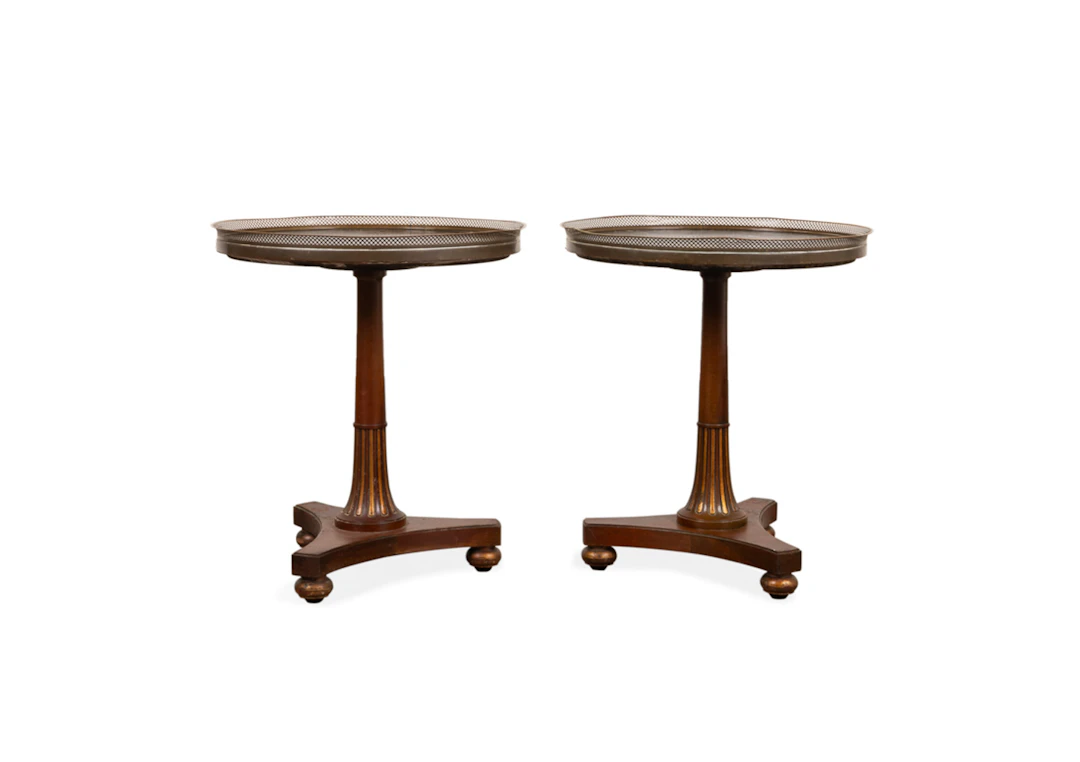 Pair of Empire Style Mahogany Bouillotte Tables