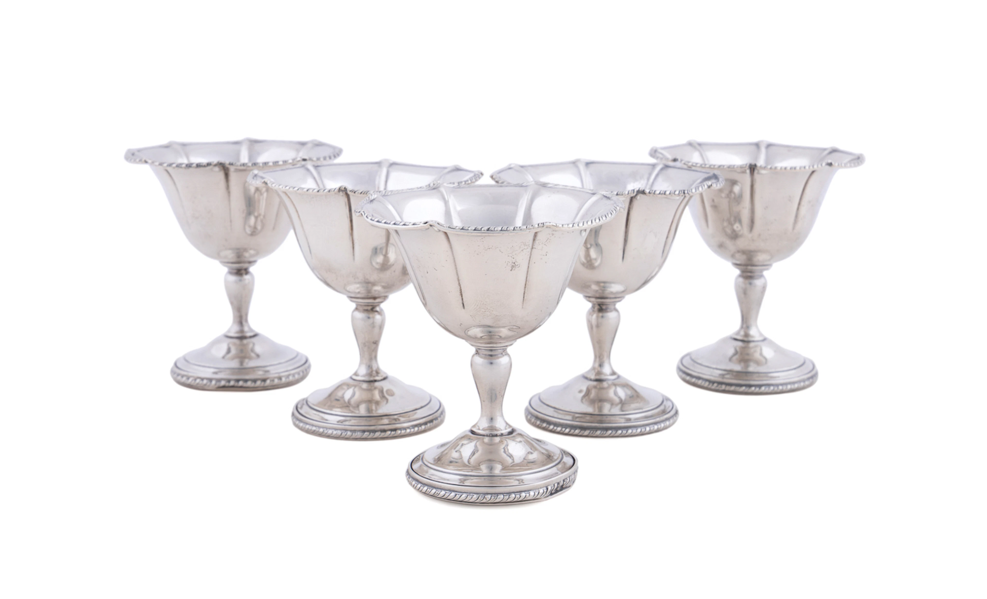 Webster Co., Set of 5 Sterling Weighted Sherbets