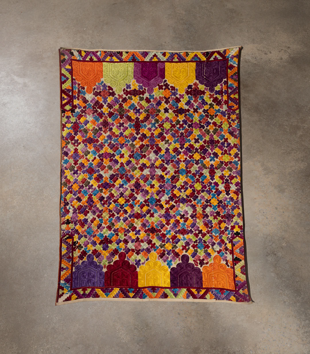 Moroccan Rabat Silk Embroidered Chest Cover