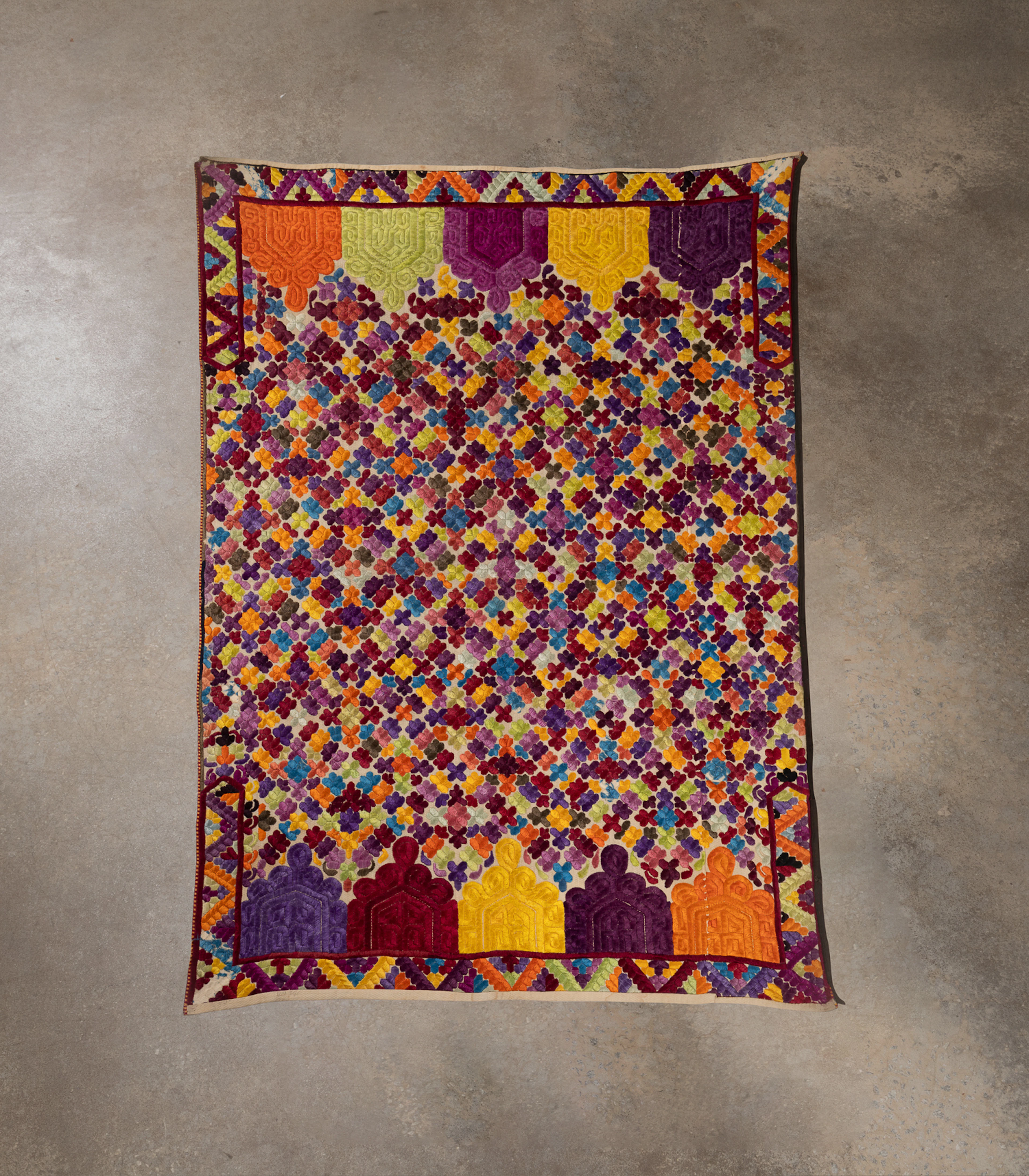 Moroccan Rabat Silk Embroidered Chest Cover
