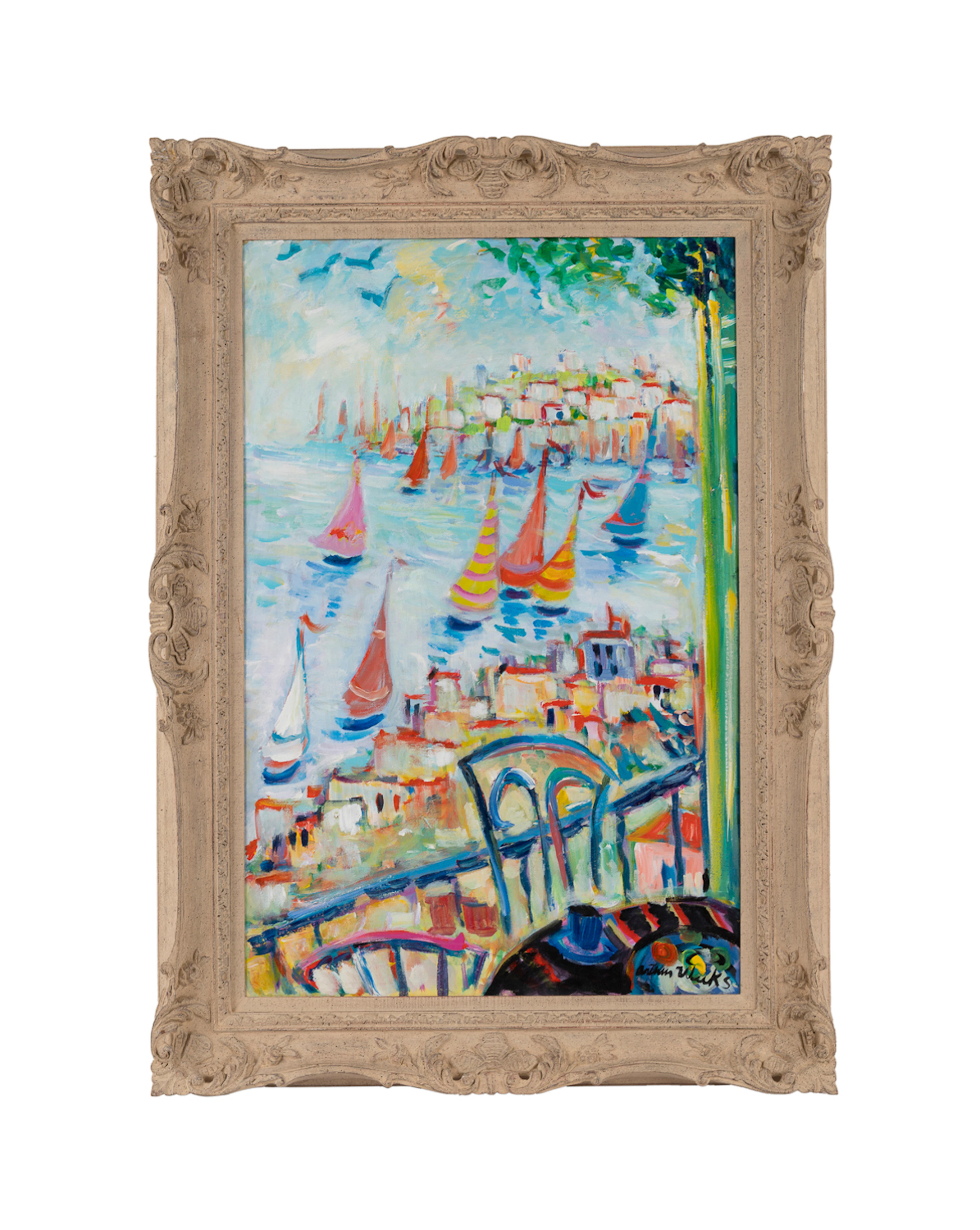 Arthur Weeks, "Blue Harbor Afternoon", 1986, O/C
