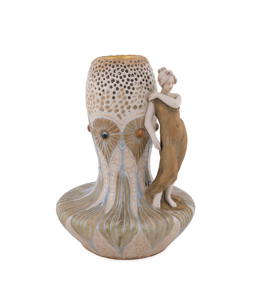 Amphora Figural Art Nouveau Vase, C. 1900