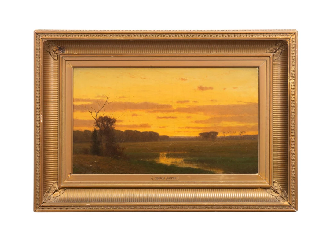 George Inness (Manner), Untitled (Tonalist Sunset Landscape), circa