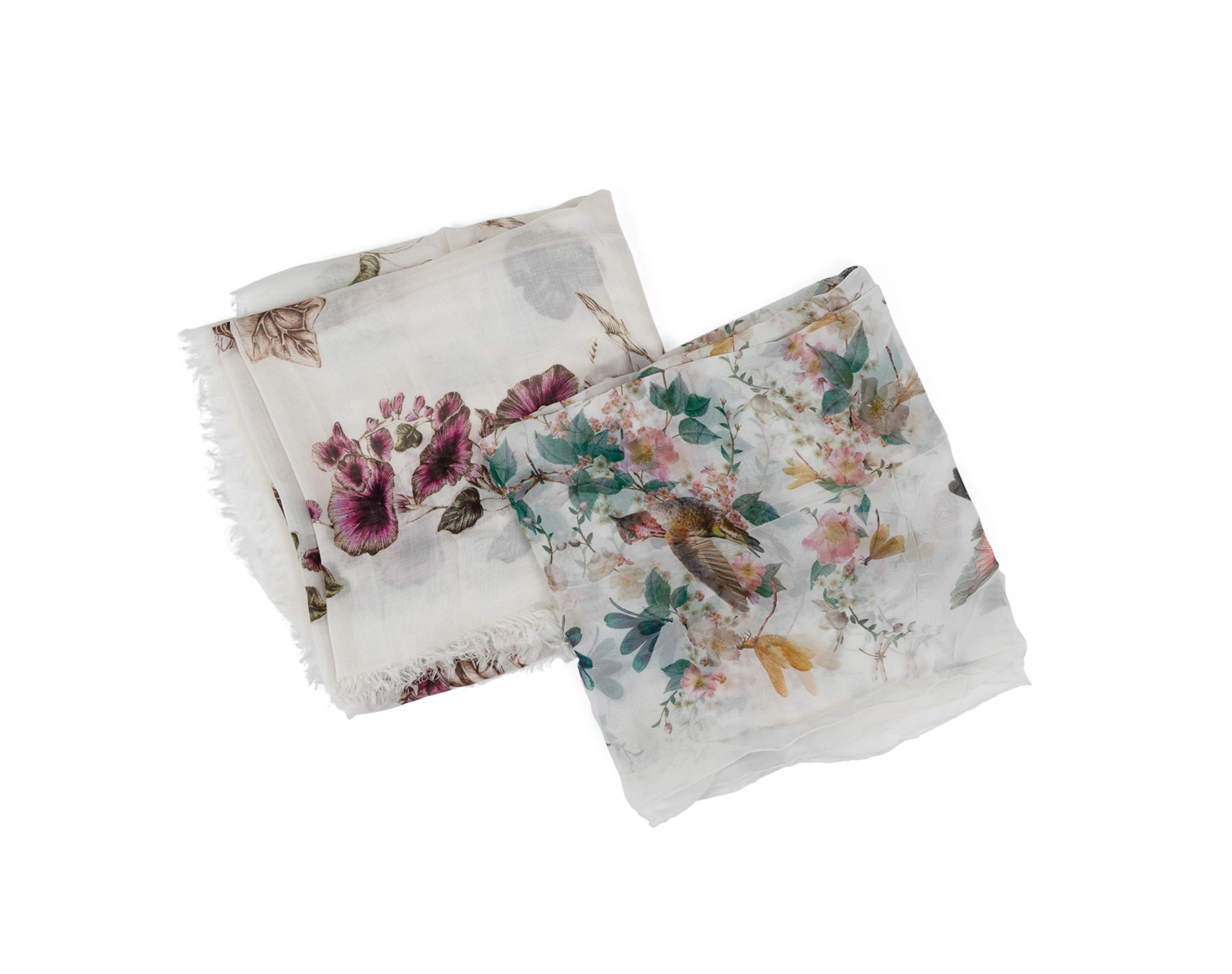 Alexander McQueen, Two Floral Silk Scarves