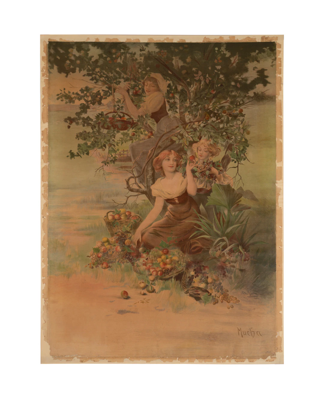 Alphonse Mucha, "The Fruits", 1898, Rare Litho.