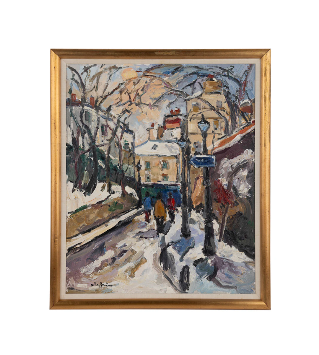 Raffin, "Montmartre Sur La Neige", 20th C., O/C