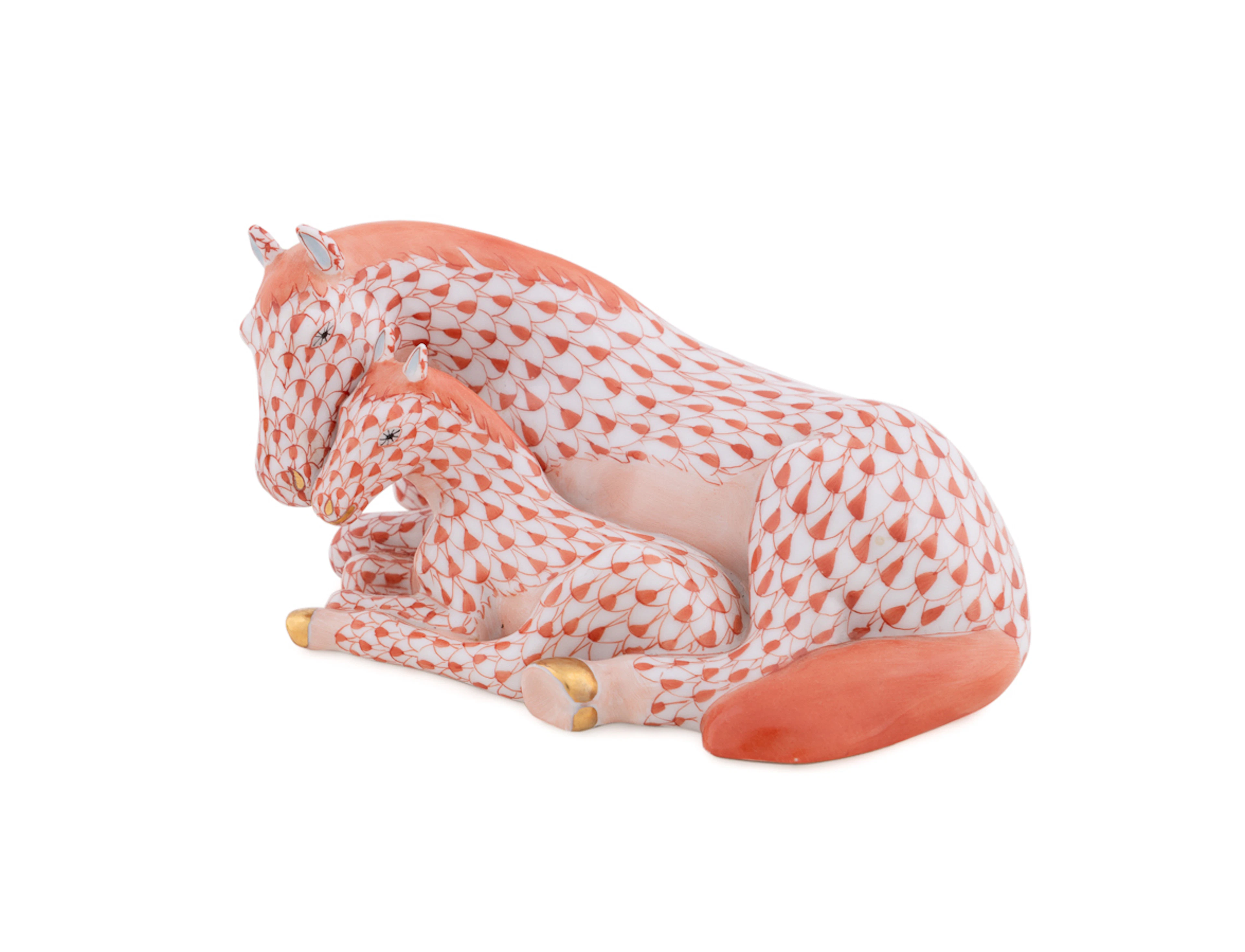 Herend "Mare and Foal" Porcelain Figure, 1997
