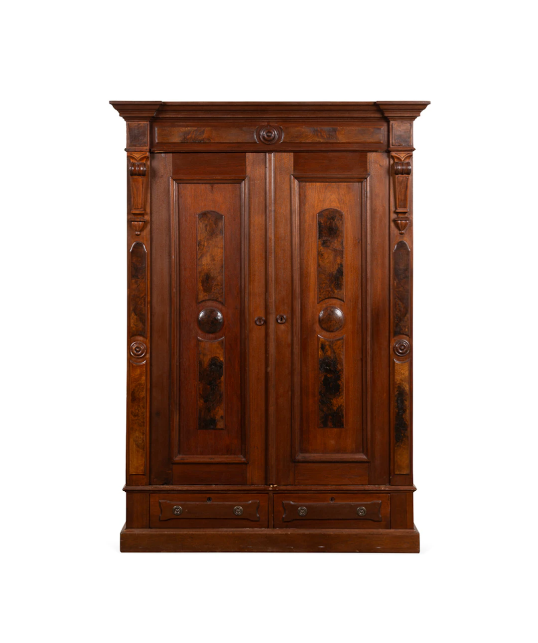 Renaissance Revival Walnut Double Door Armoire