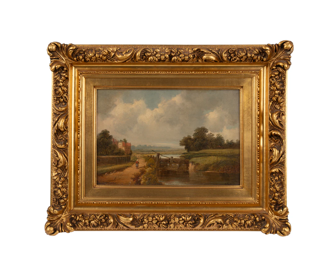 Alfred Vickers, "Woman On Footpath", 19th C., O/C