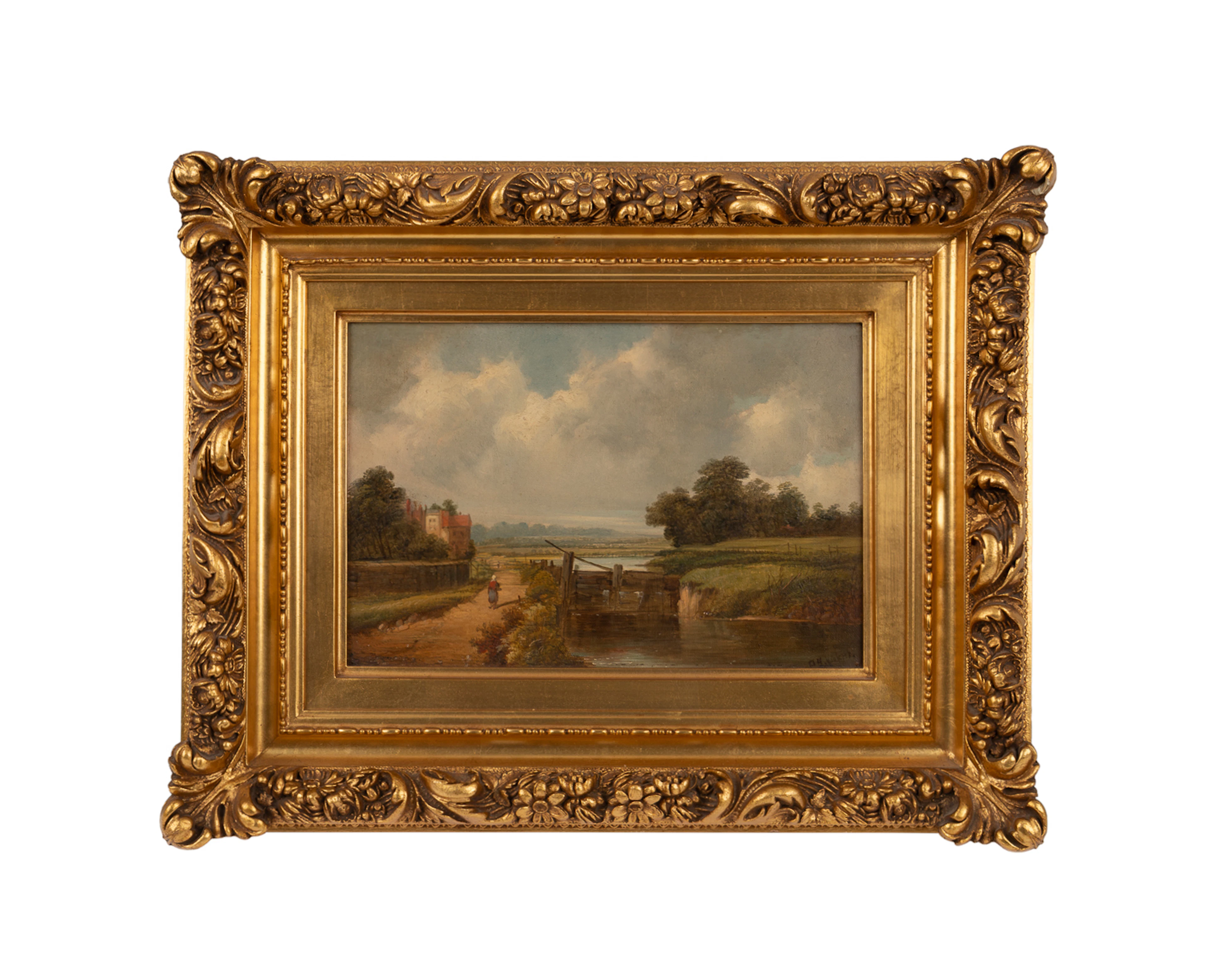 Alfred Vickers, "Woman On Footpath", 19th C., O/C