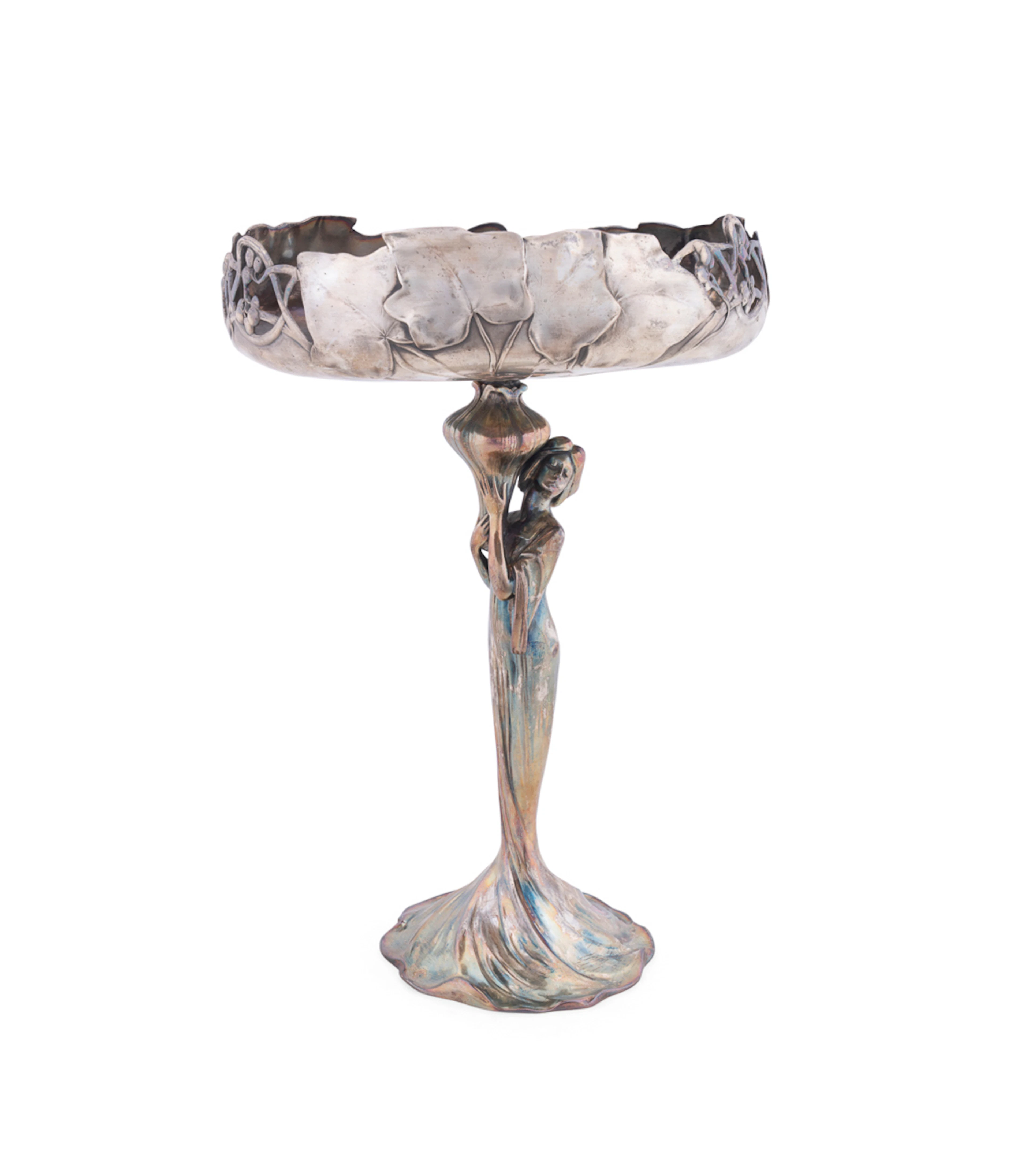 WMF, Art Nouveau Silverplate Figural Fruit Stand