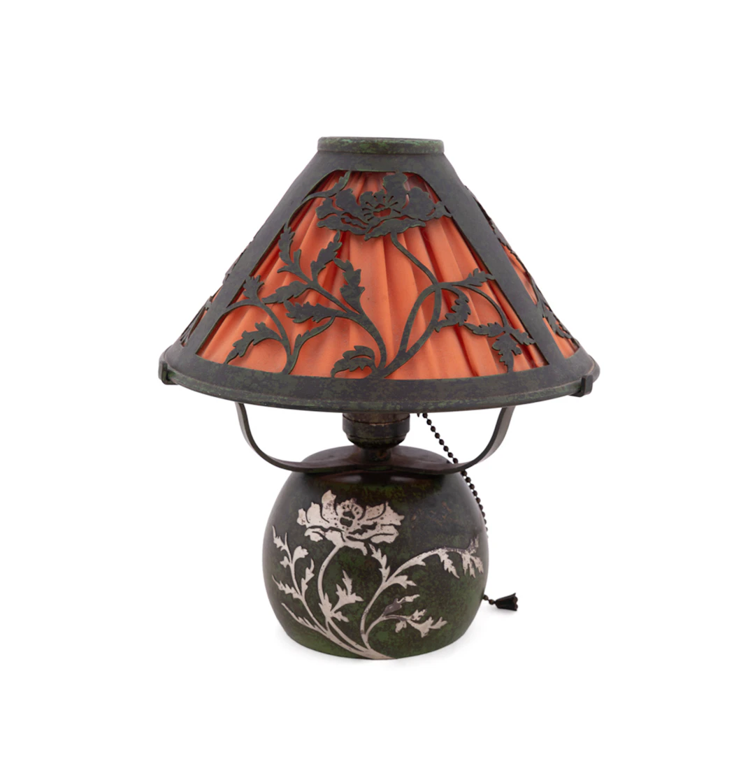 Heintz Art Metal Shop "Peony" Boudoir Lamp