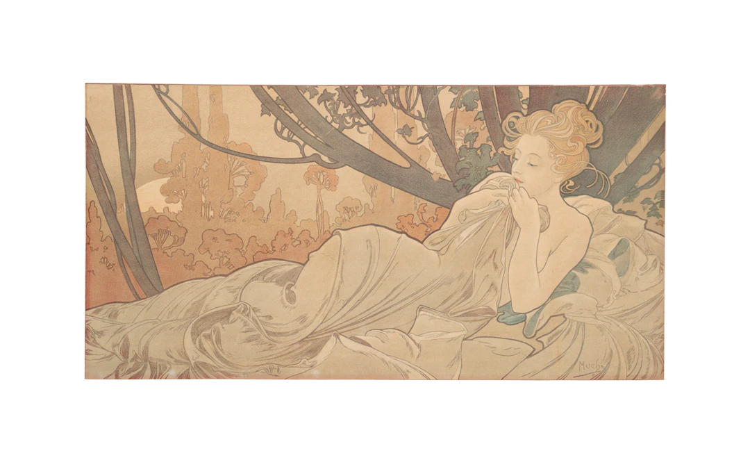 Mucha (After), "Dusk", original 1899, Litho.