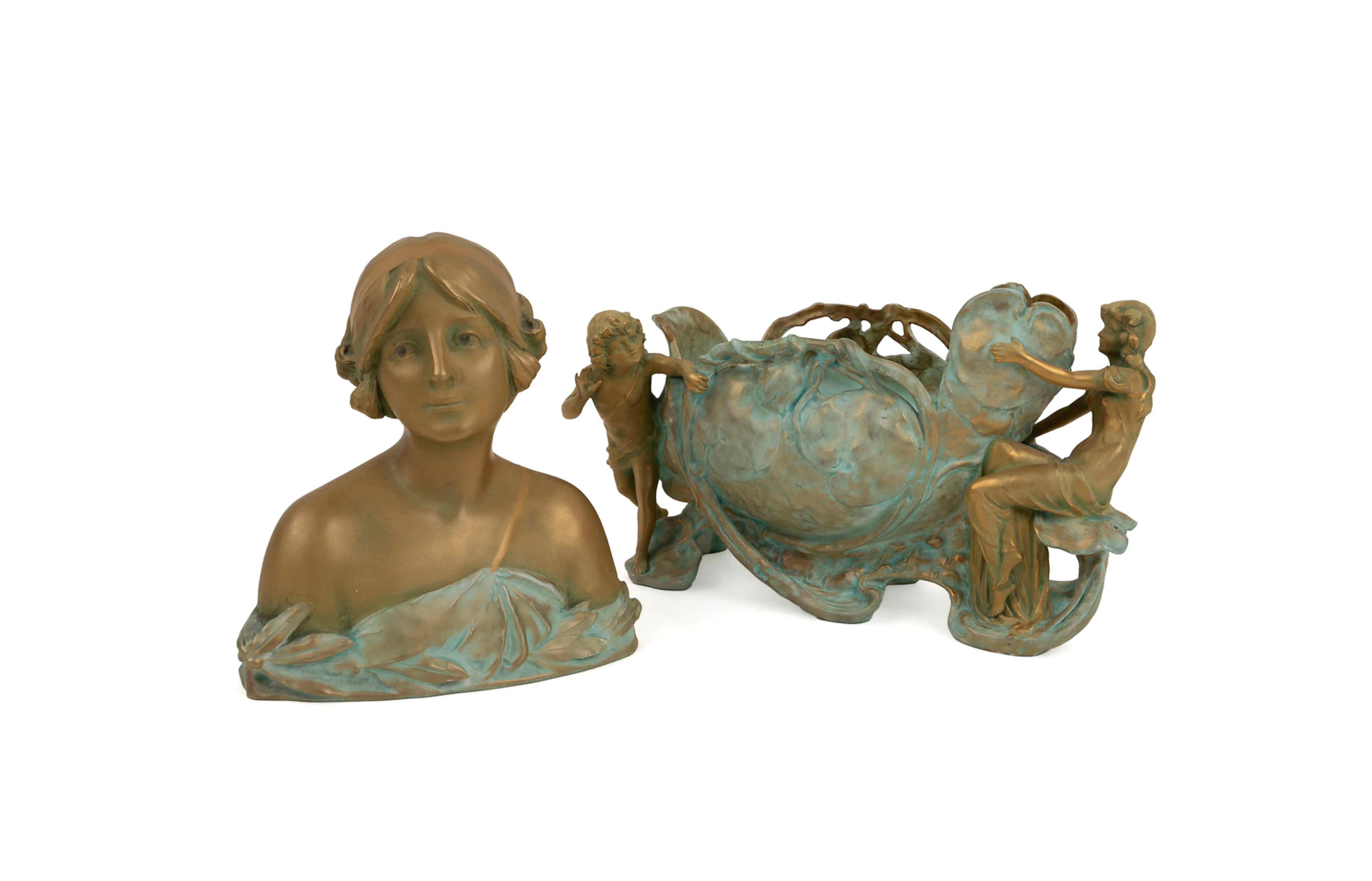 Ernst Wahliss, Art Nouveau Centerpiece & Bust