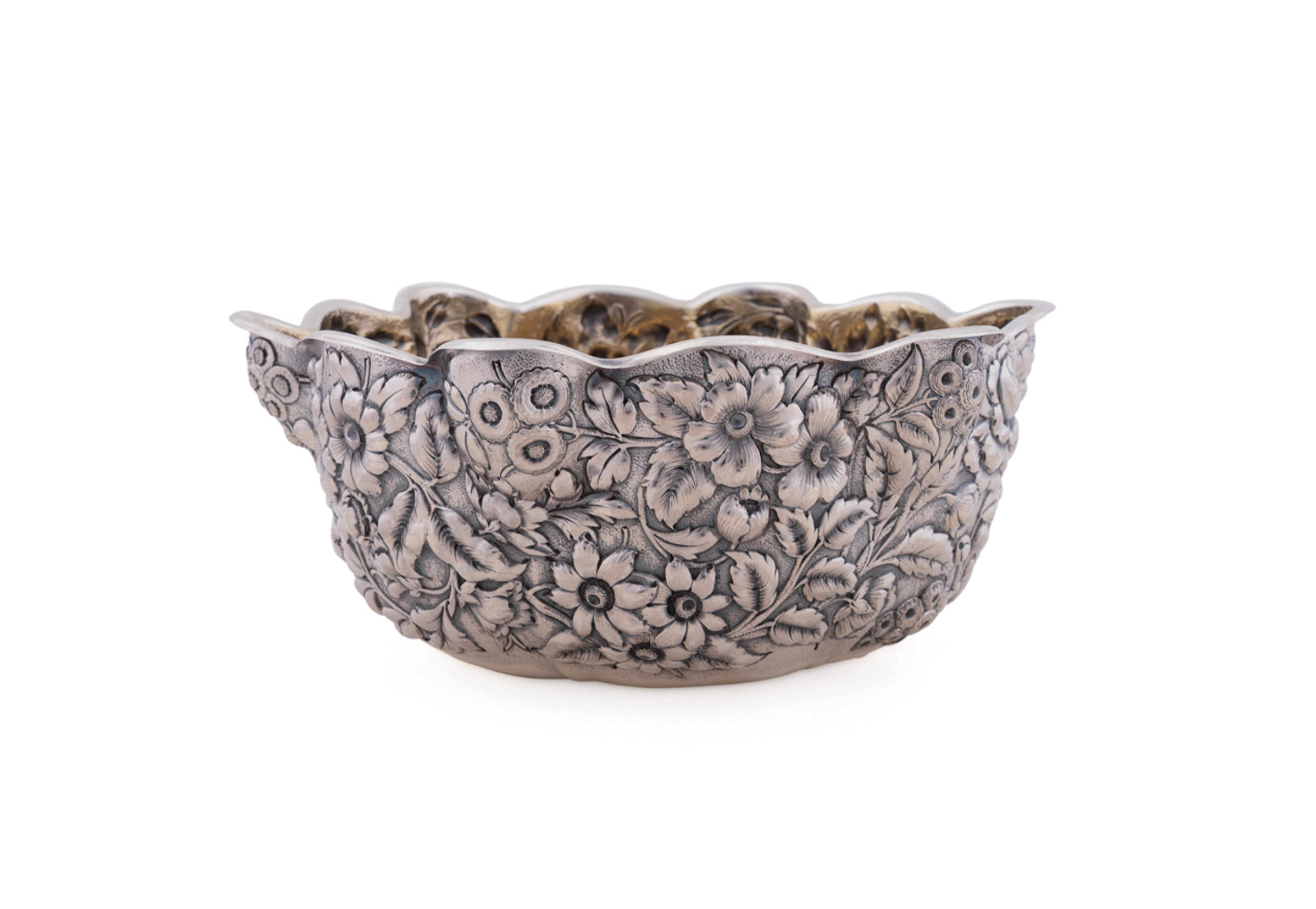Whiting Repousse Sterling Silver Bowl, C. 1895