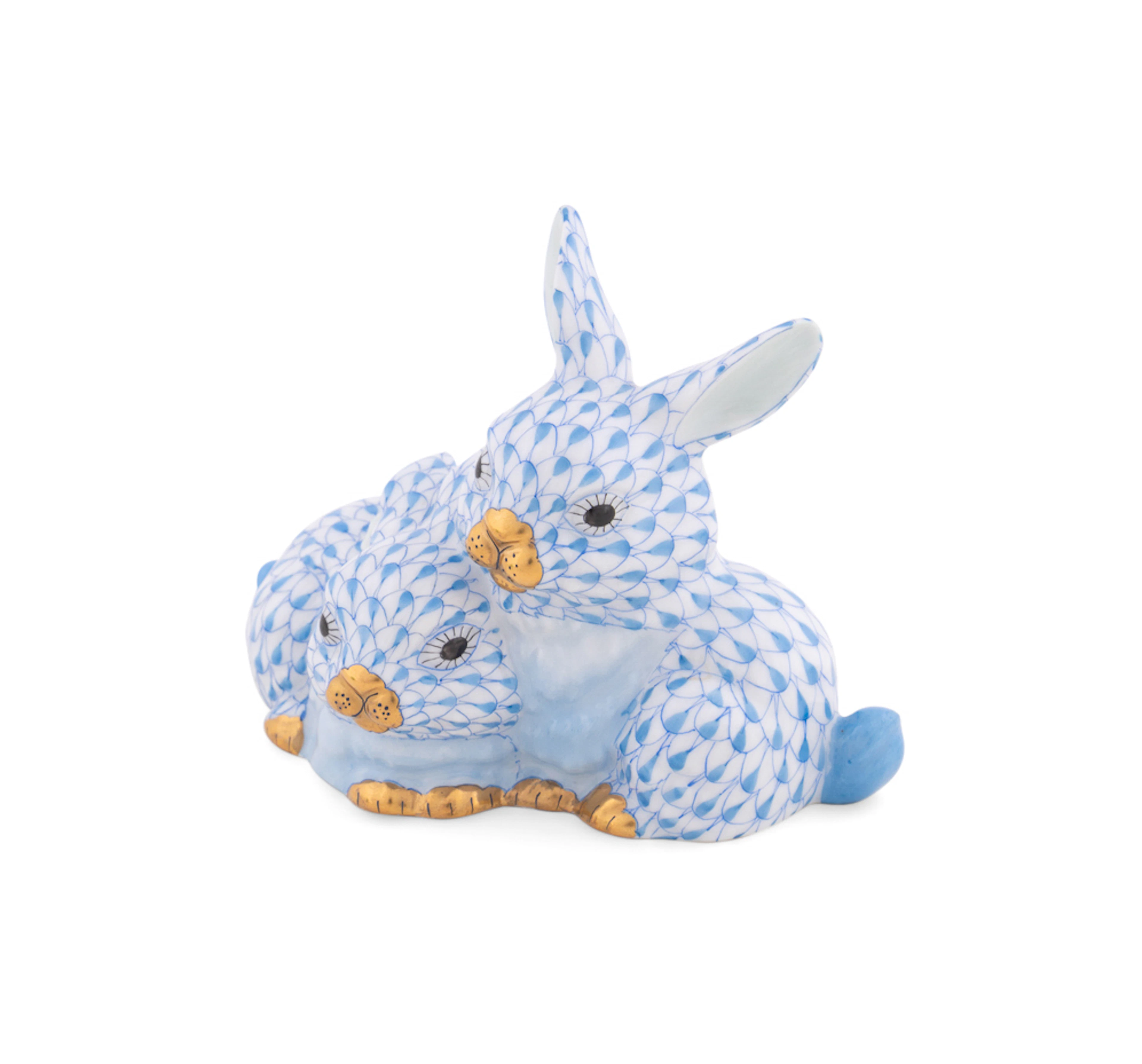 Herend "Cuddly Rabbits" Porcelain Figure, 1998
