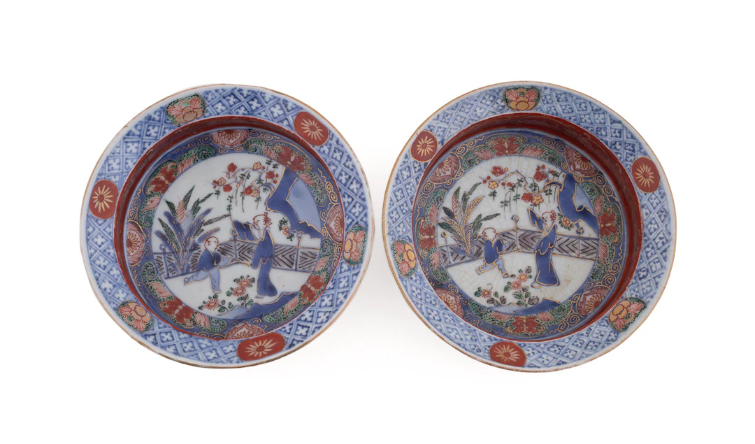 Pair of Arita-Style Decorated Porcelain Bowls