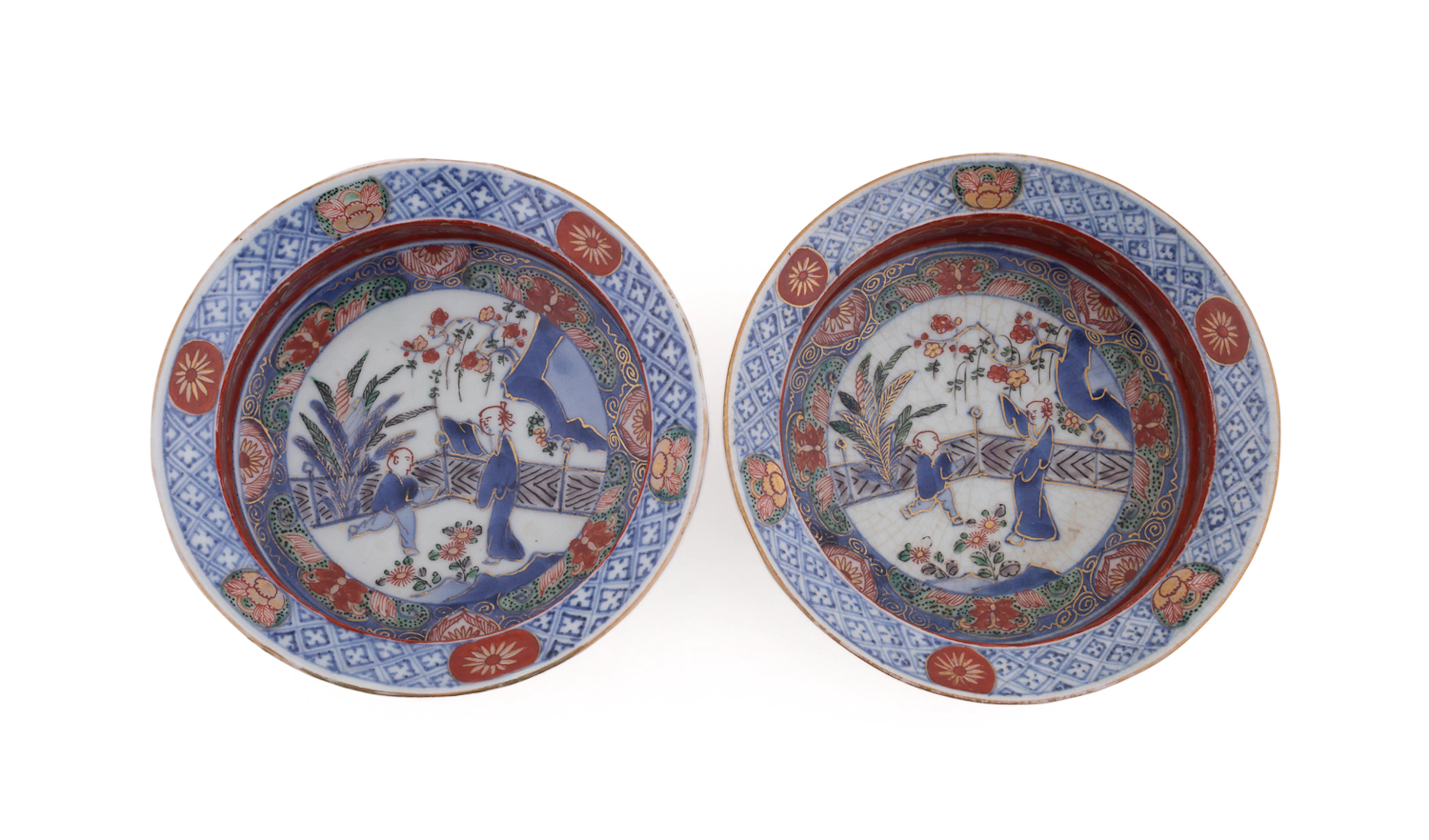Pair of Arita-Style Decorated Porcelain Bowls