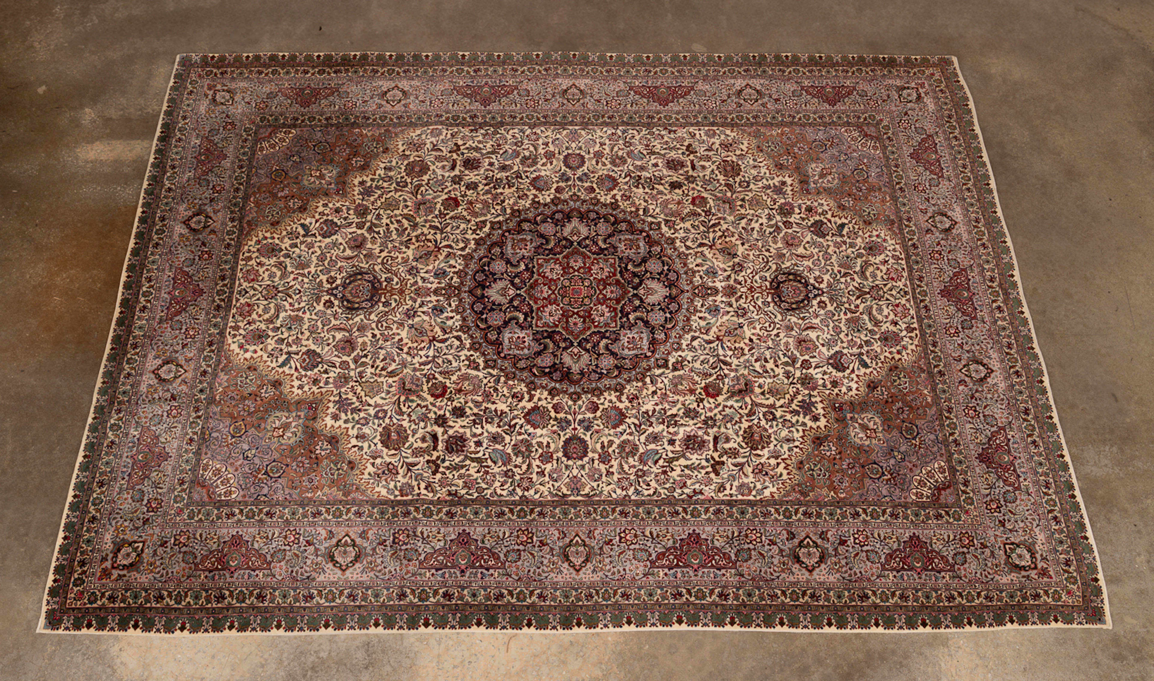 Persian Tabriz Hand-Knotted Rug, 20th century