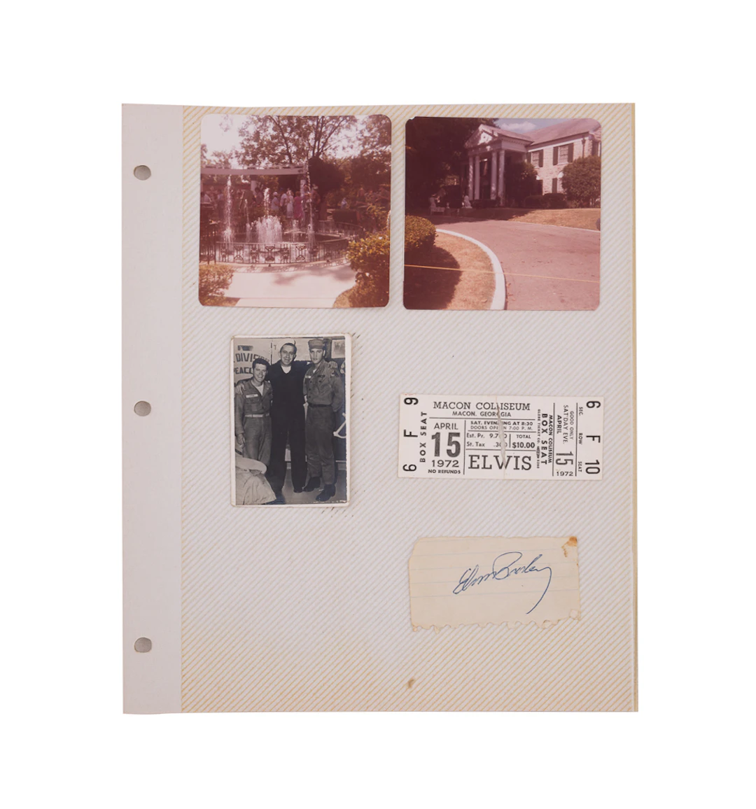 Elvis Presley Memorabilia & Autograph Collection