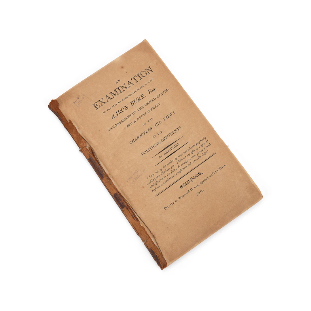 "Exam. of the Charges Against Aaron Burr", 1804