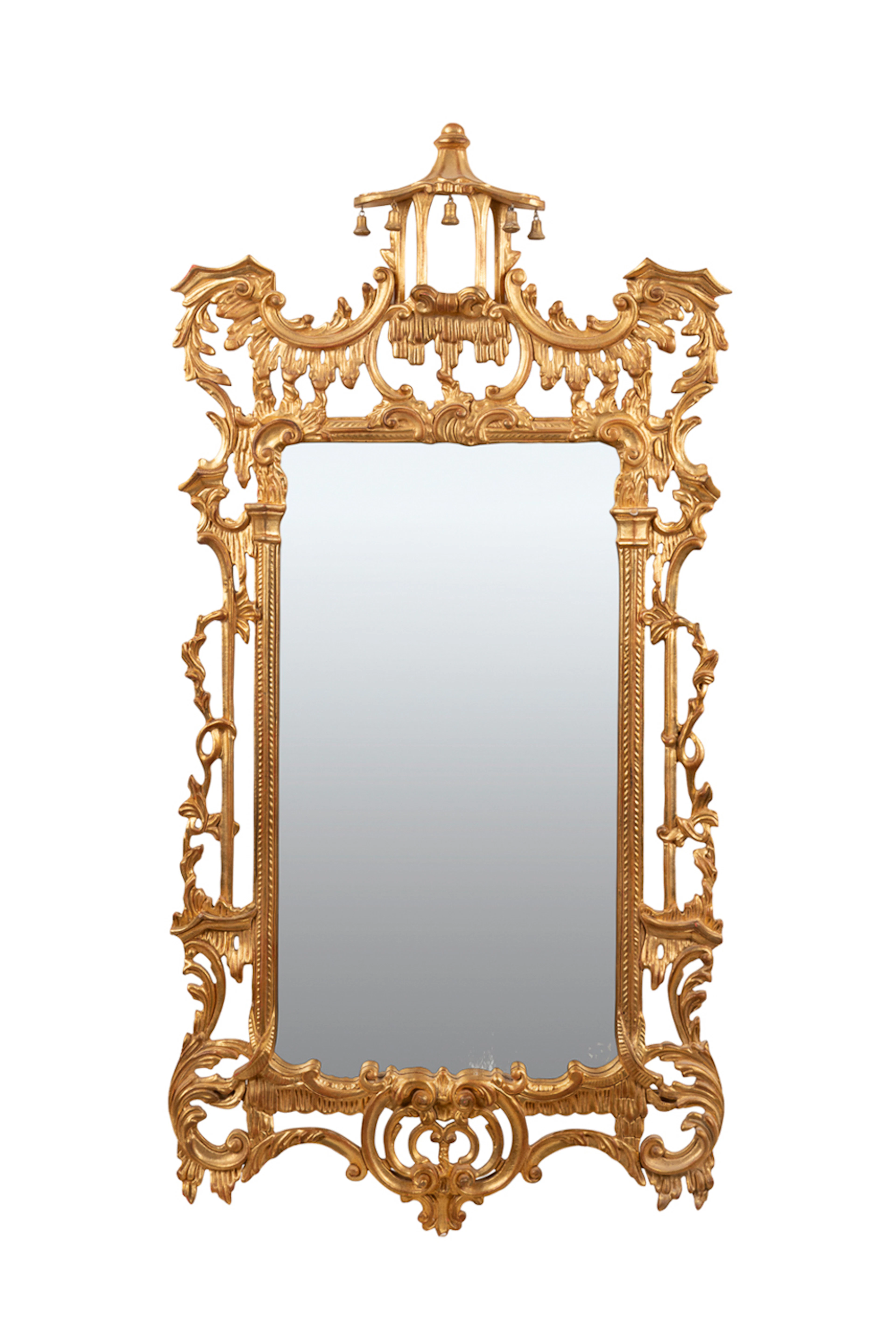 Chinese Chippendale Style Giltwood Mirror