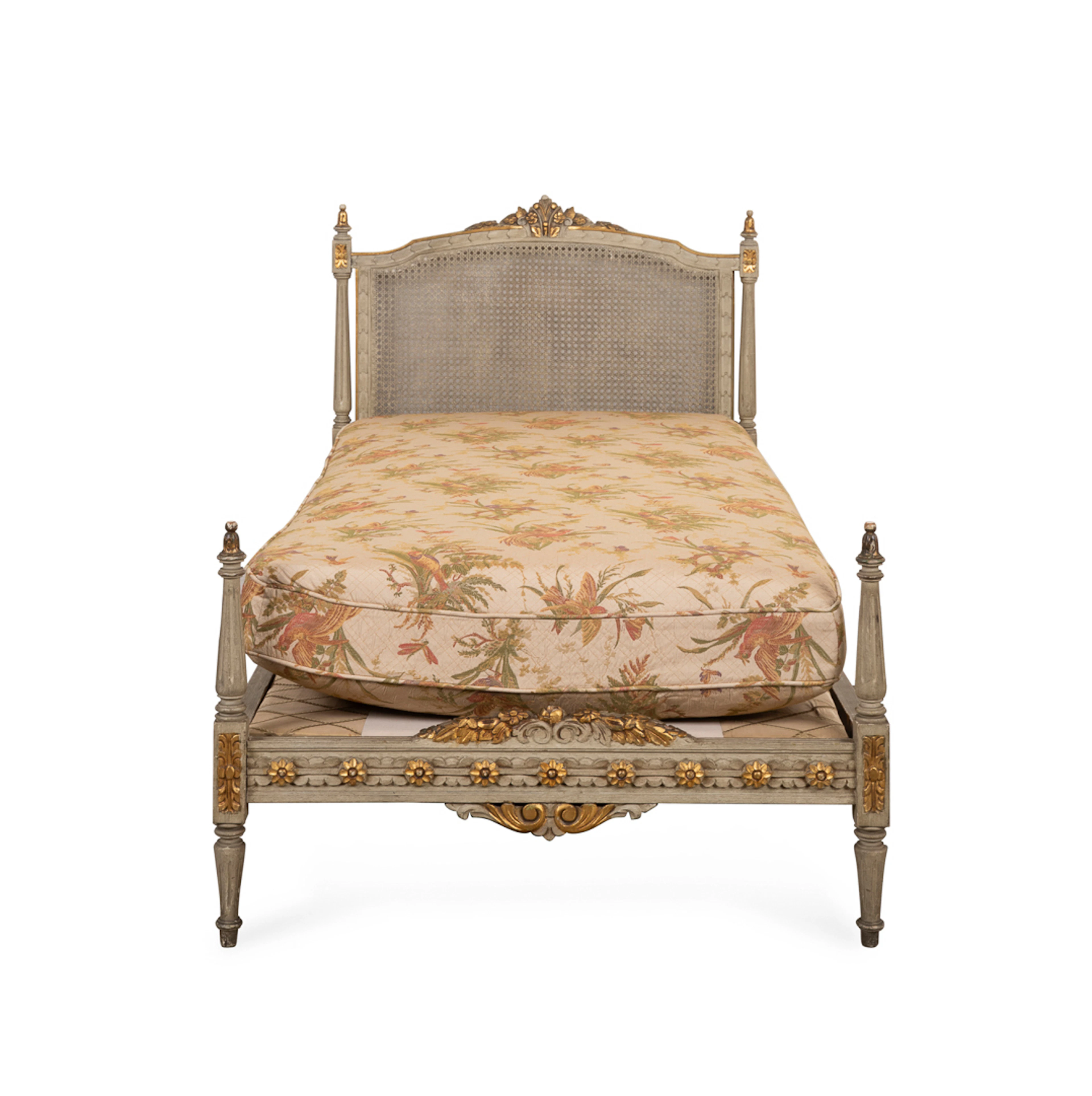 19th / 20th C. Louis XVI Painted Cane Daybed