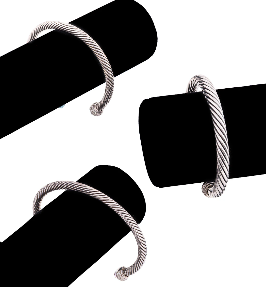 David Yurman, 3 Sterling Silver Cable Bracelets