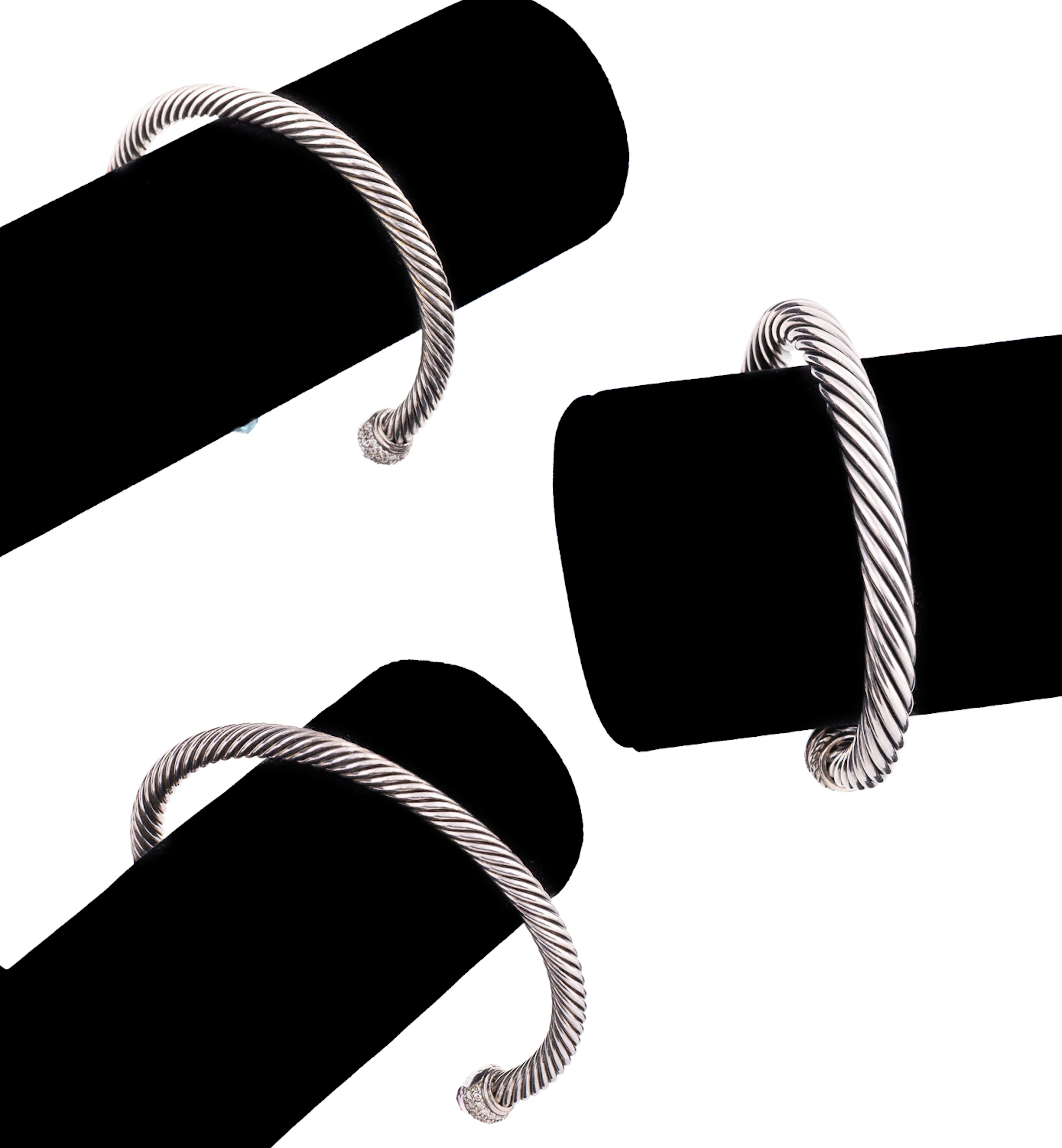 David Yurman, 3 Sterling Silver Cable Bracelets