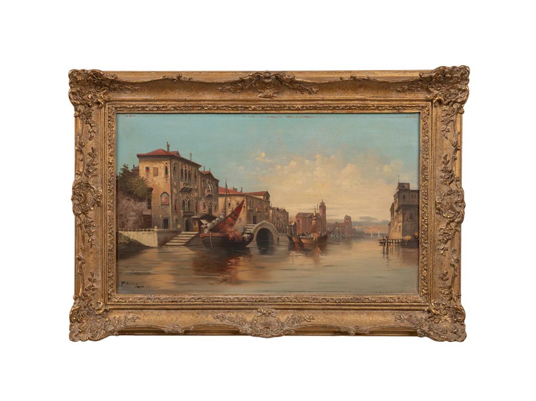 K. Kaufmann, "Royal Canal, Venice", 19th C., O/C