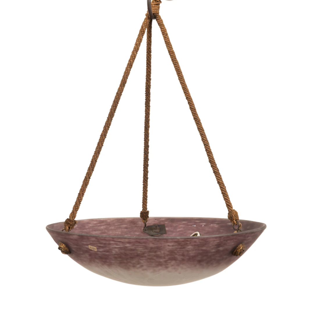 ReThondes Pate de Verre Ceiling Fixture, 1930s