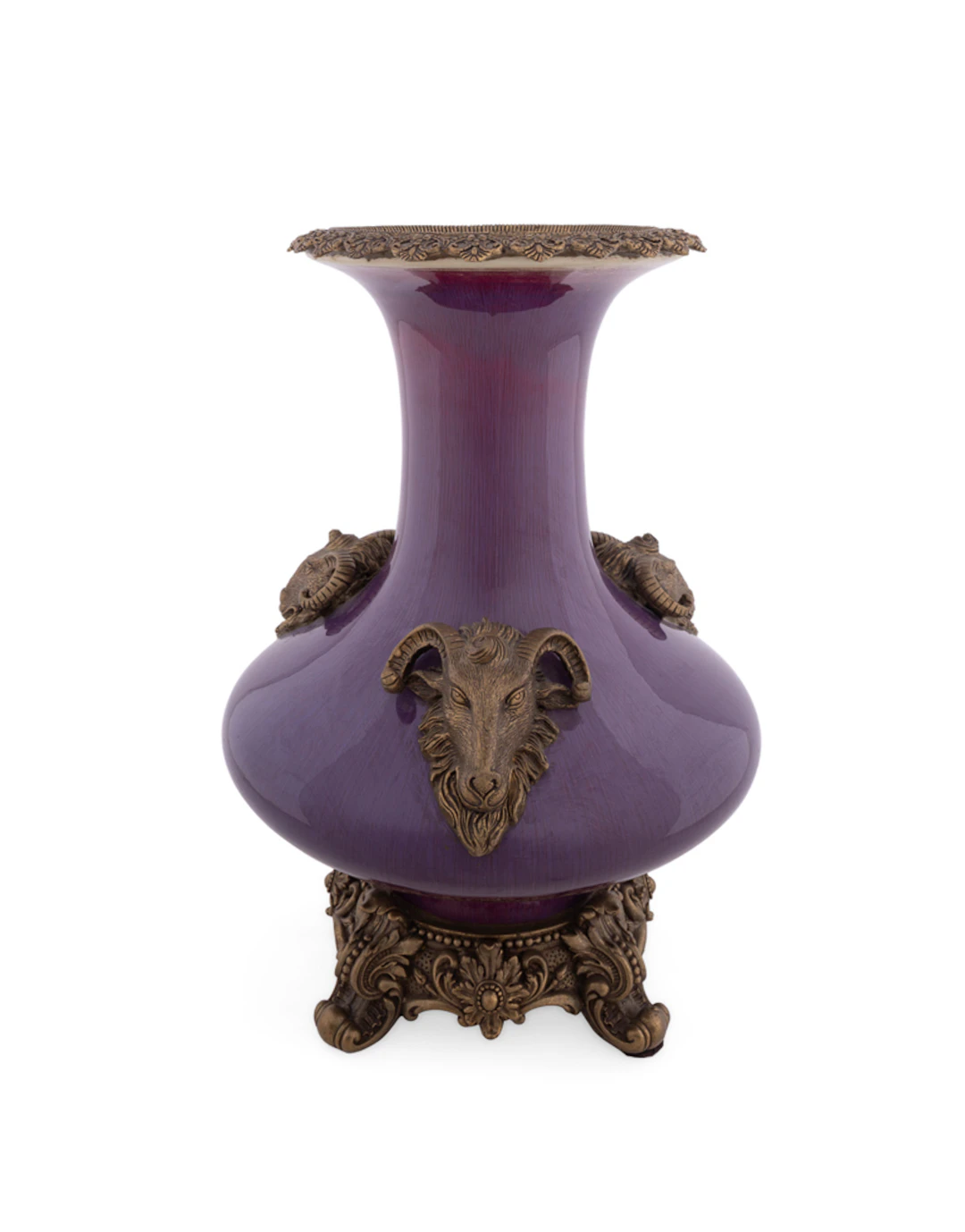 Chinese Ormolu Mounted Plum Flambe Porcelain Vase