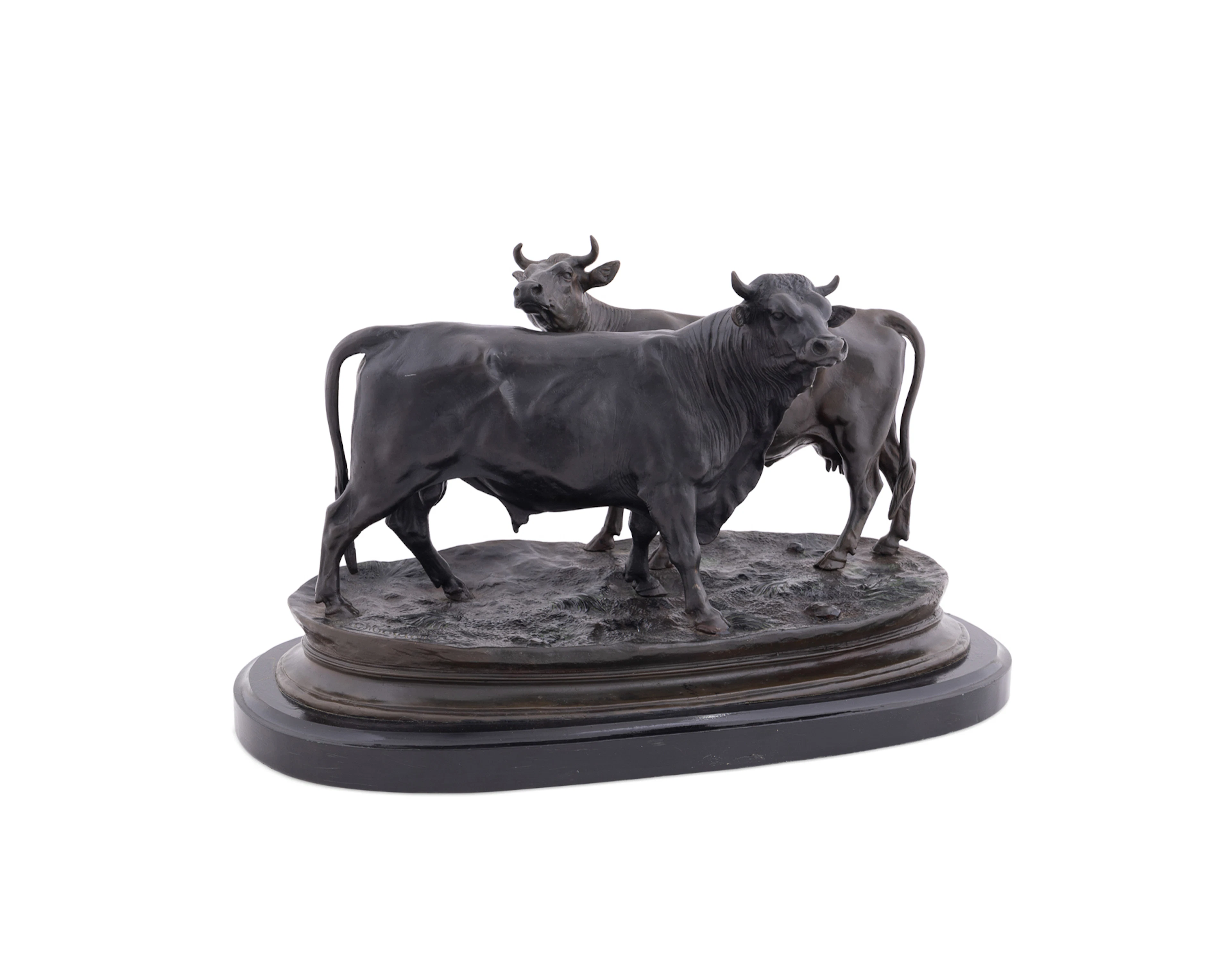 Jules Moigniez (After), "Bull and Cow", Bronze