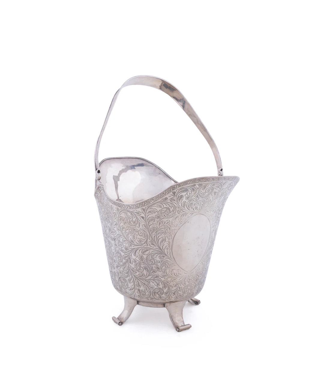 Albert J. Gannon, Sterling Bright Cut Basket, Early 20th Century, American