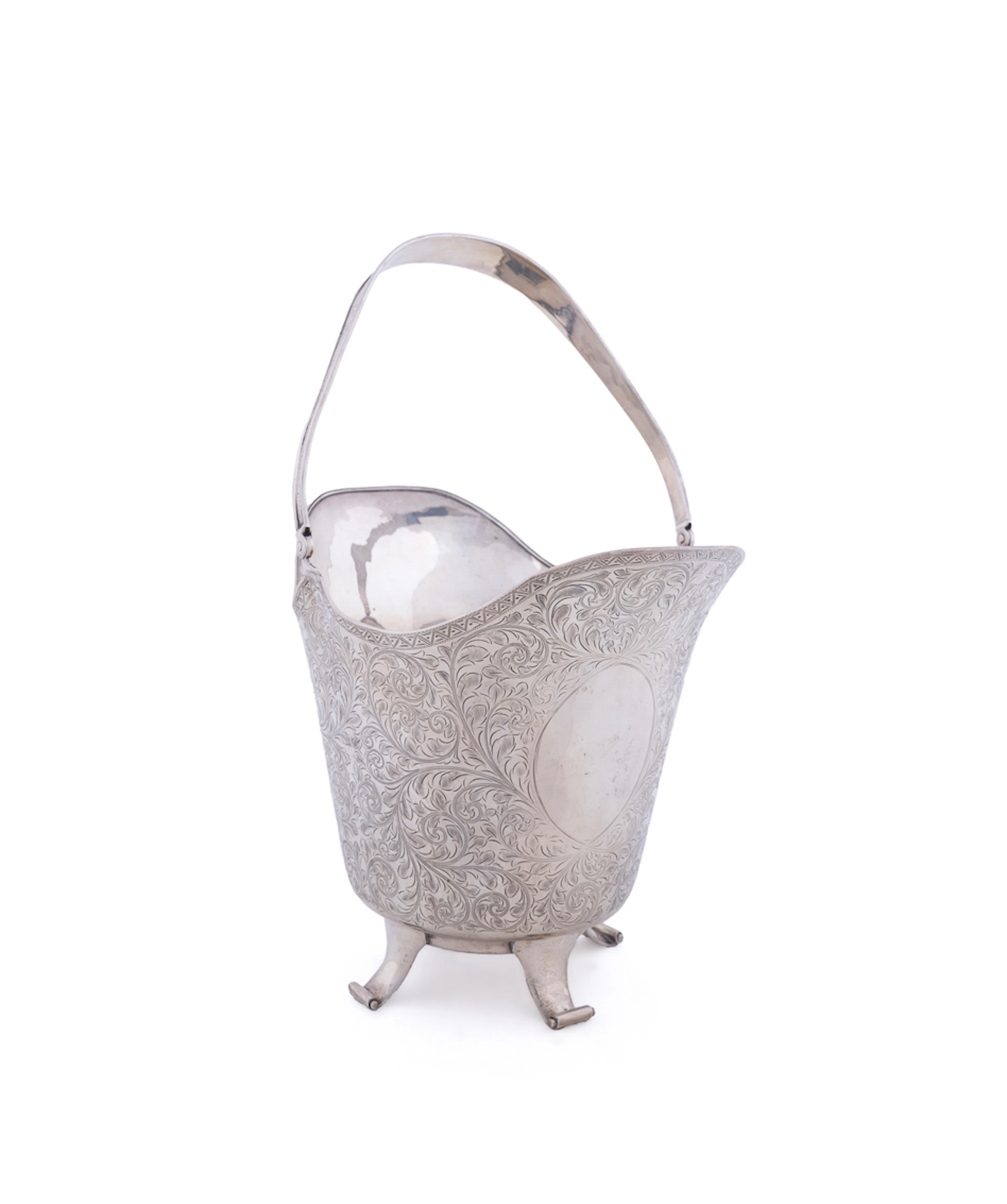 Albert J. Gannon, Sterling Bright Cut Basket, Early 20th Century, American