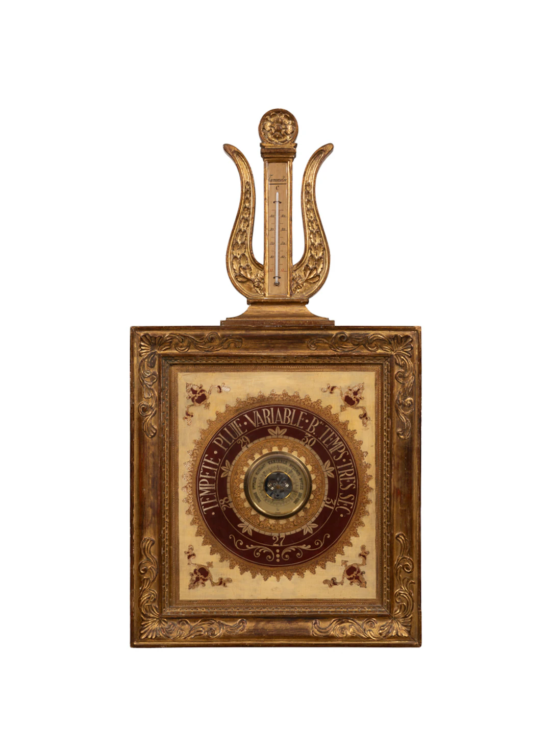 Italian Giltwood Barometer & Thermometer