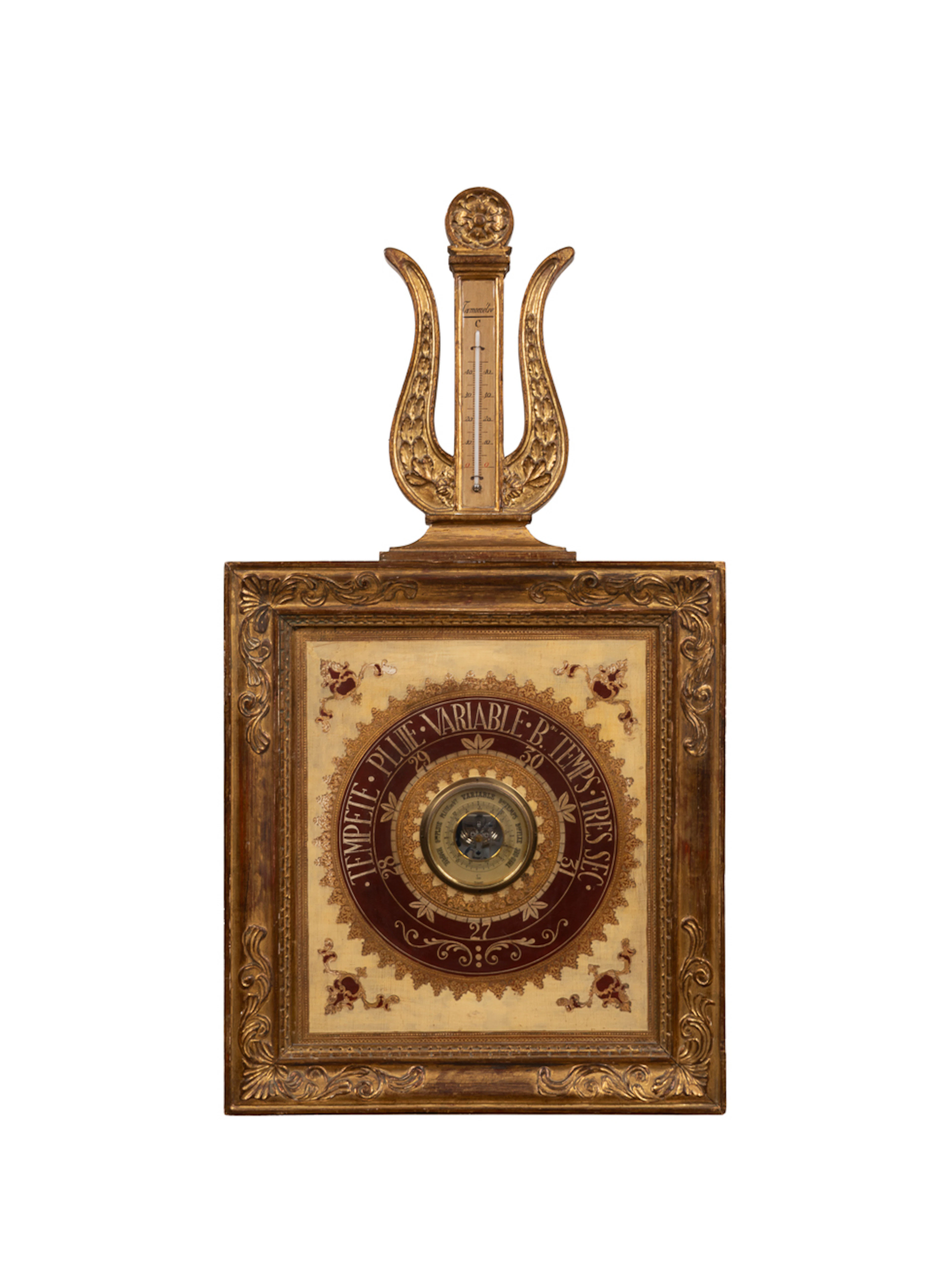 Italian Giltwood Barometer & Thermometer