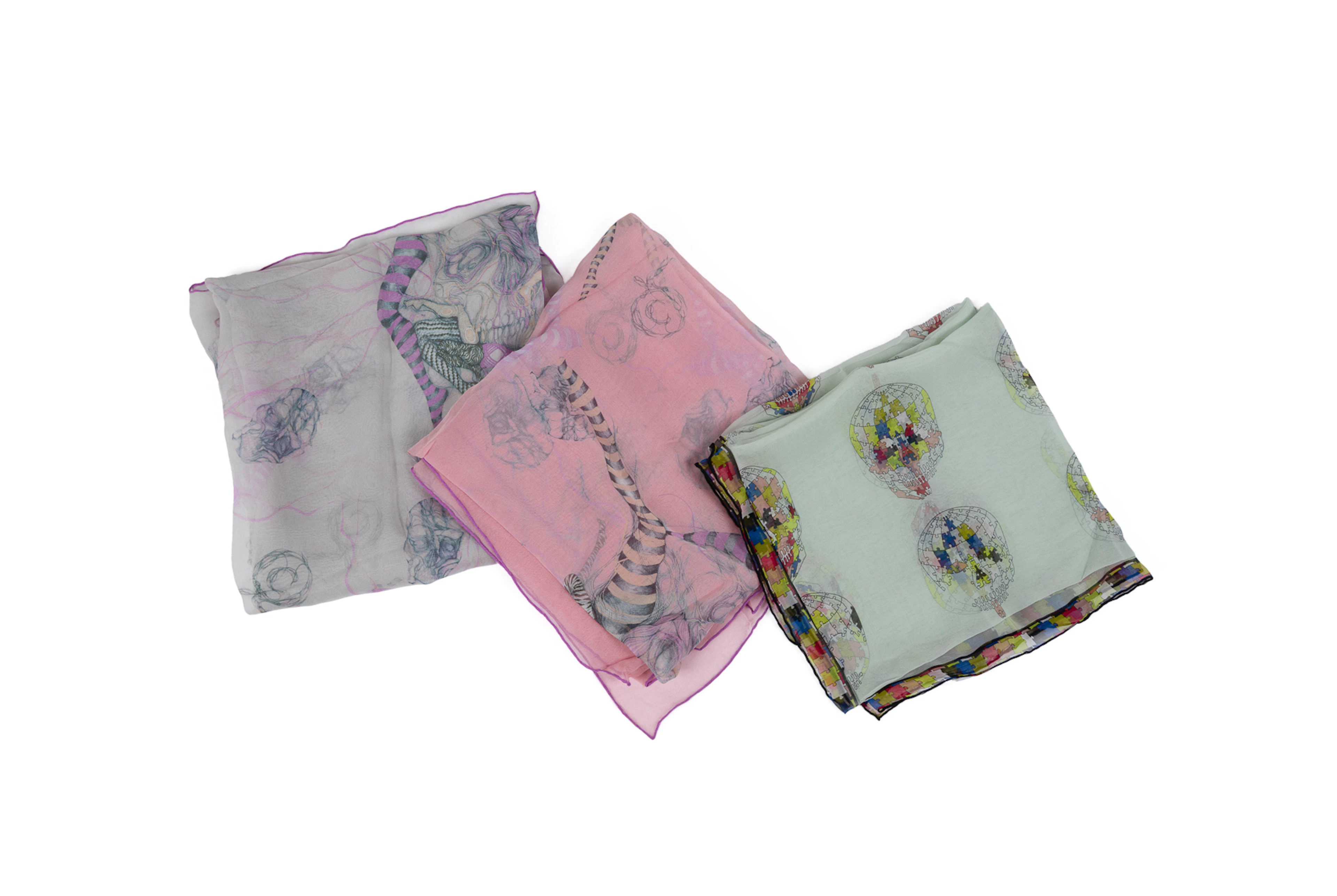 Alexander McQueen, Three Silk Skull Scarves