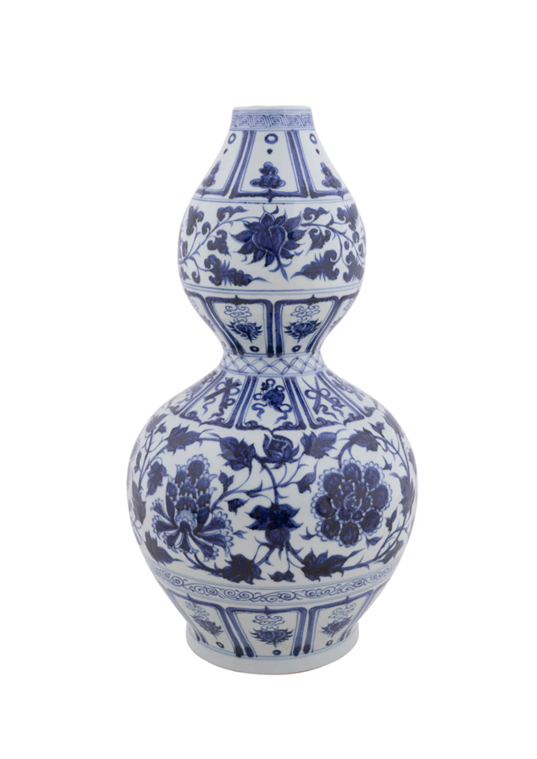 19th C. Yuan Dynasty Double Gourd Bottle Vase