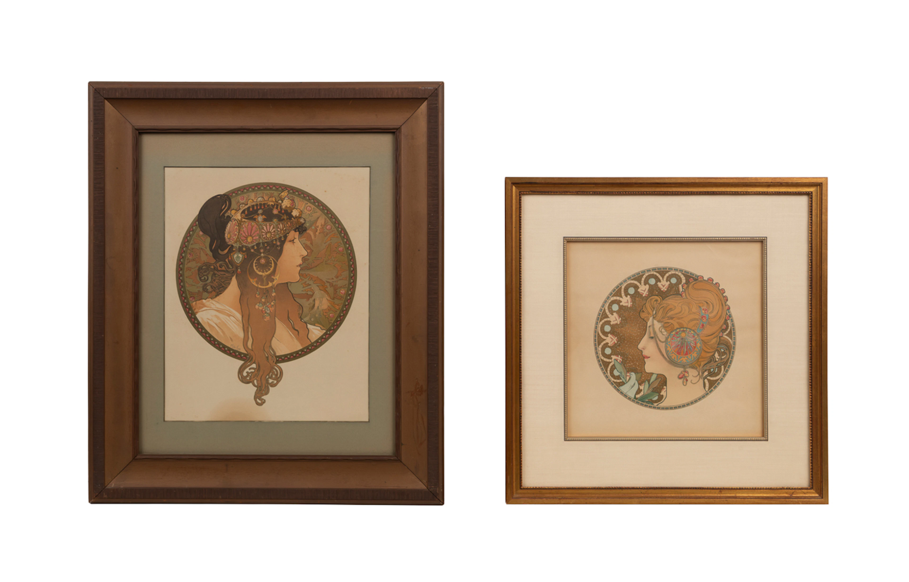 Mucha (After), Pair, Heads in Profile, Lithos
