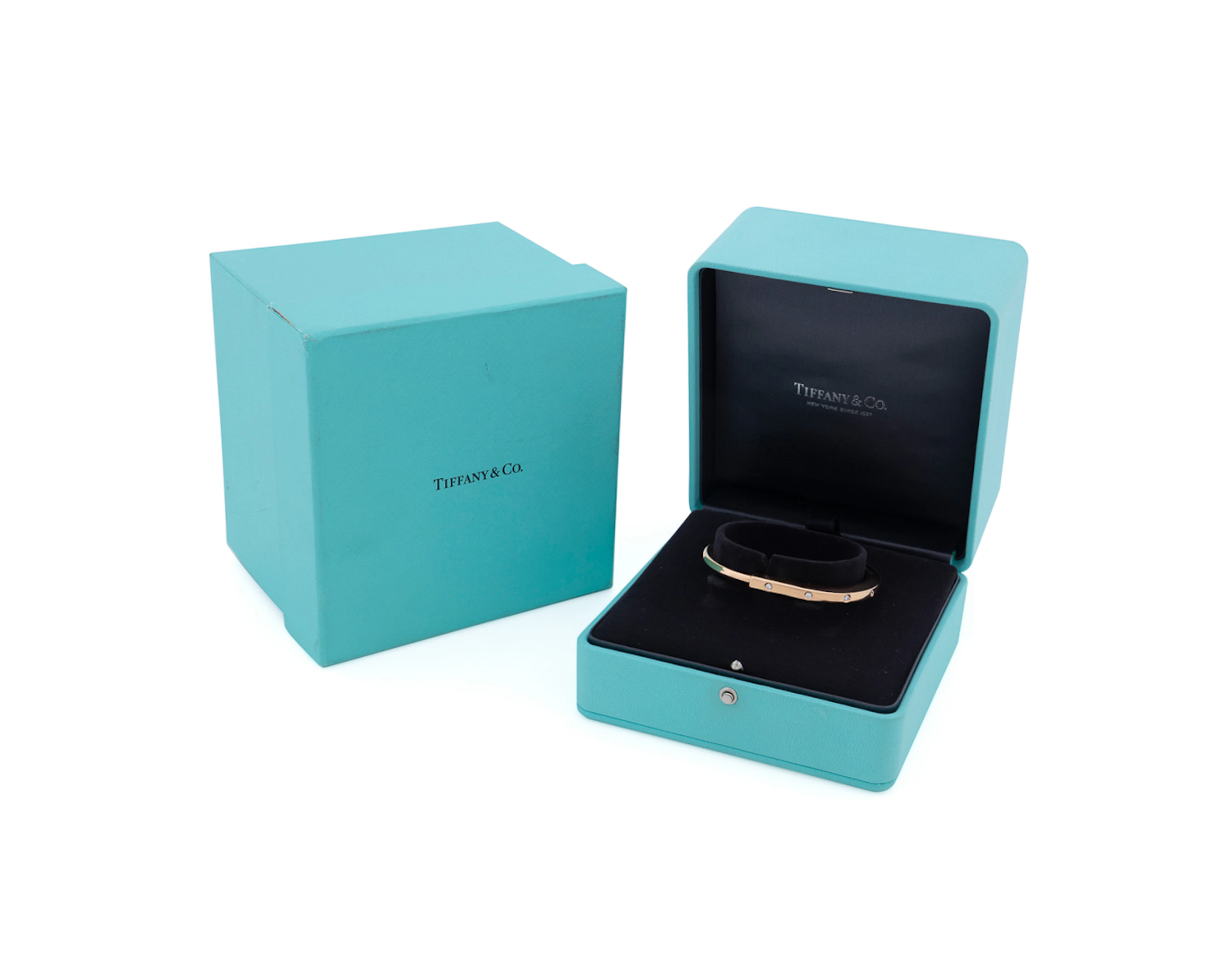 Tiffany & Co, Diamond "Tiffany Lock" 18K Bangle