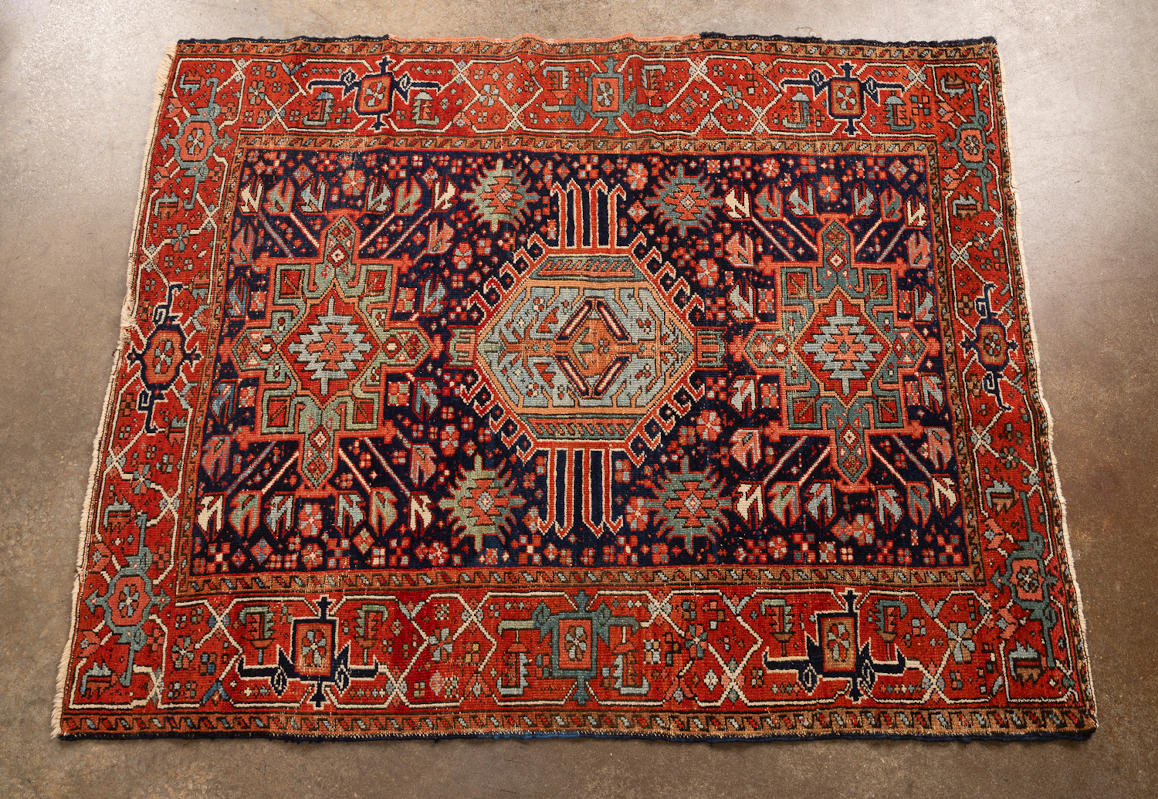 Persian Karajeh Rug, 20th C., Blue/Red/Green