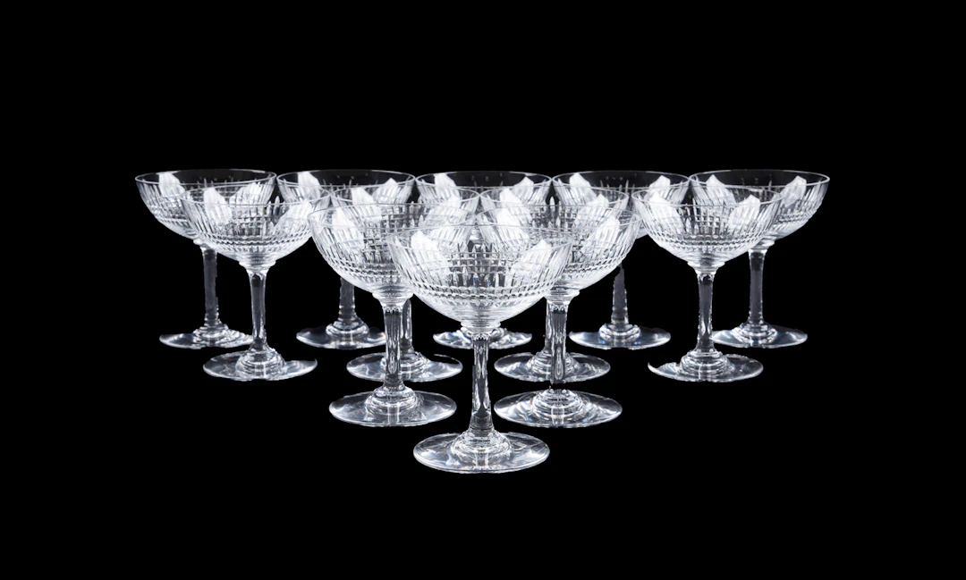 Baccarat, 12 "Nancy" Crystal Champagne Saucers
