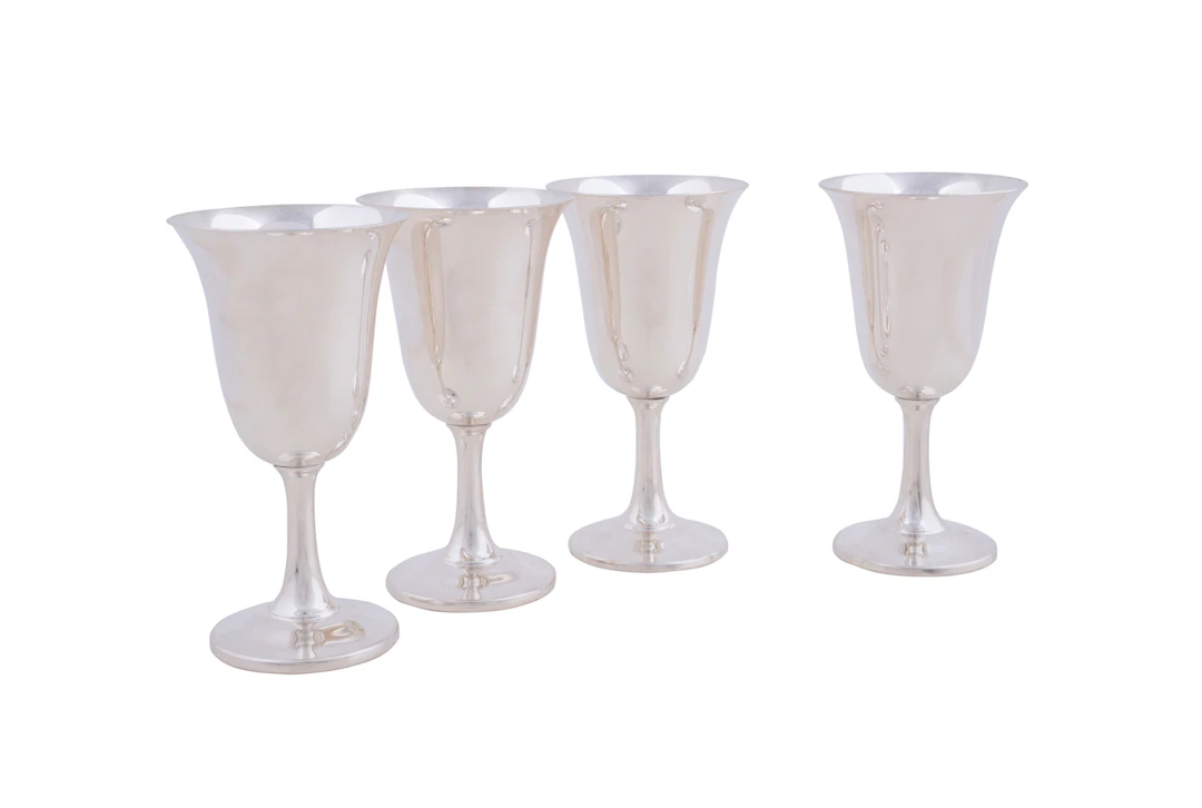Wallace, Set of Four Sterling Water Goblets