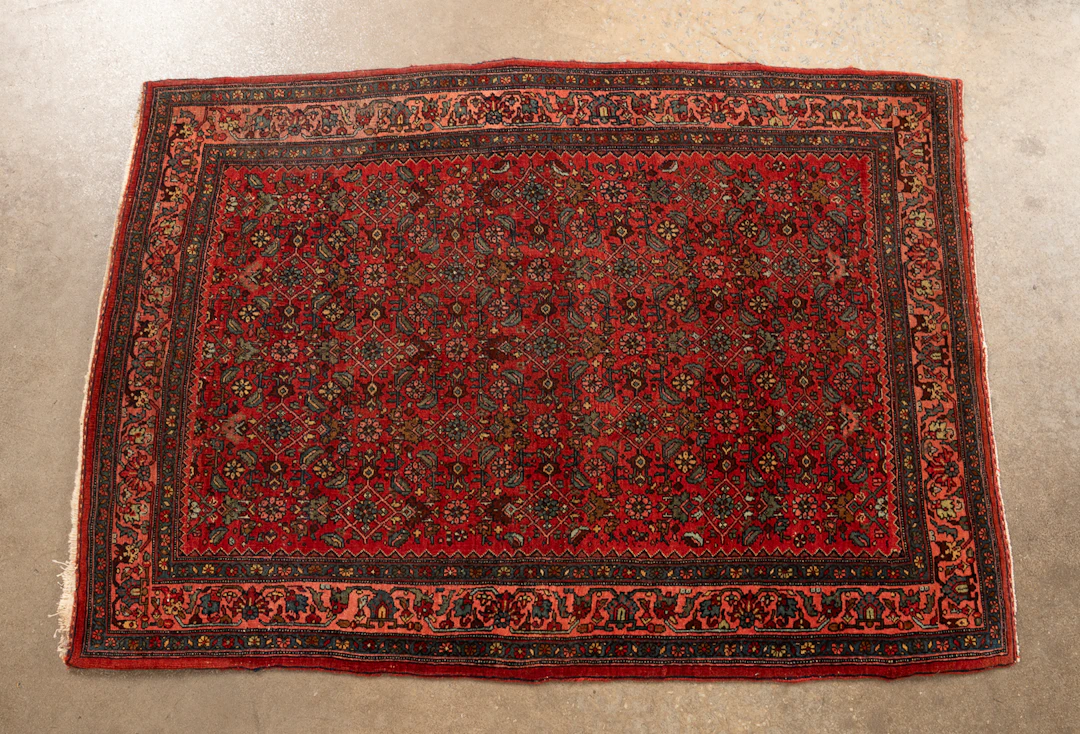 Persian Sarouk Rug, 20th C., Dark Red