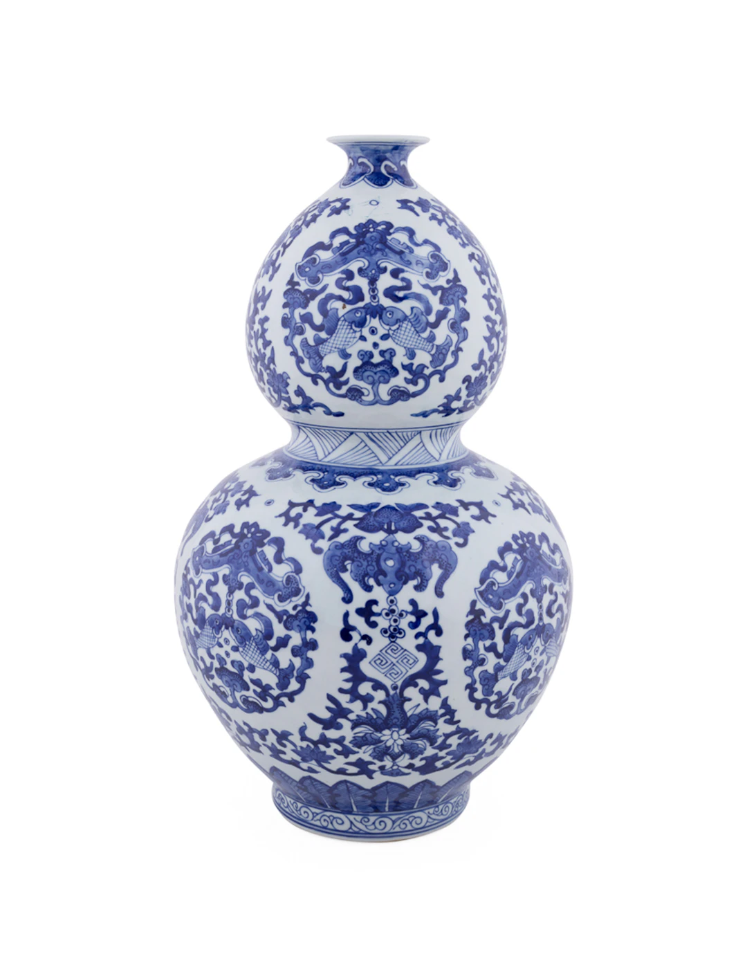 Chinese Blue & White Double Gourd Porcelain Vase